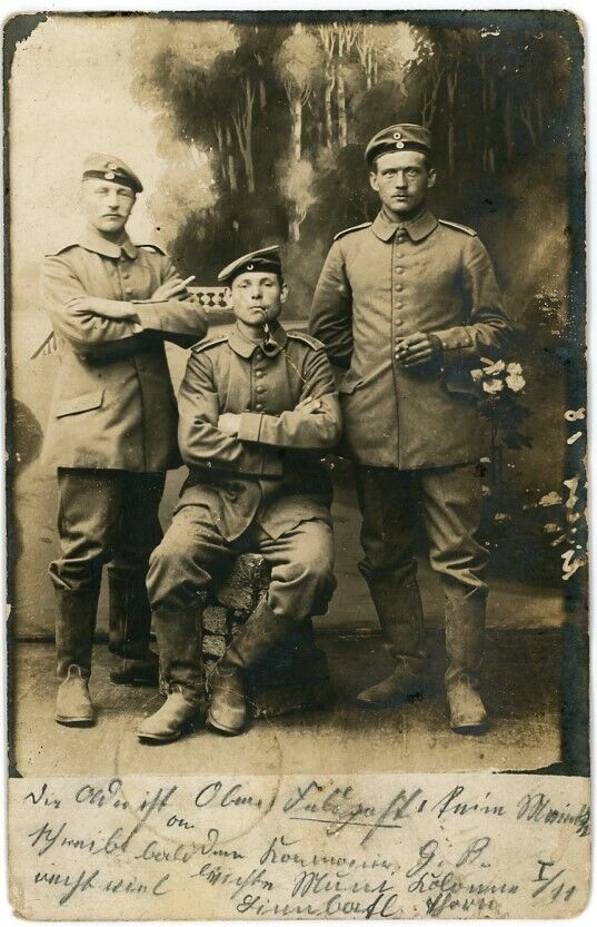 German Soldiers orig 1914 WW I German Soldier\'s Mail Feldpost RPPC
