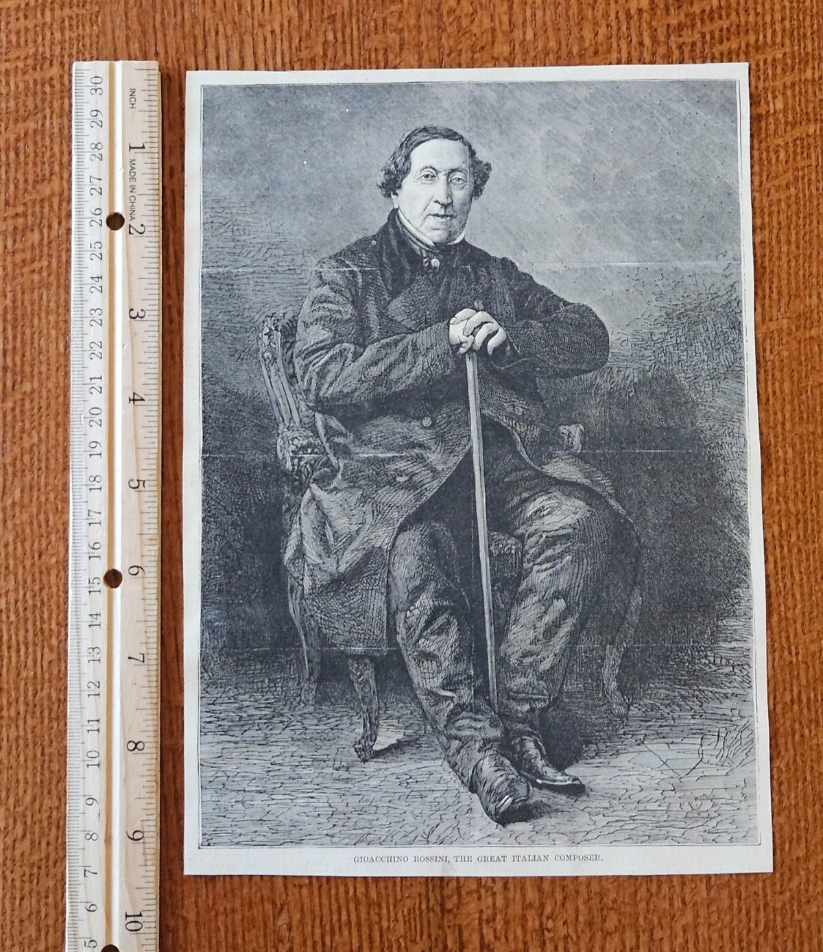 Harper\'s Weekly 1867 Sketch Print Gioacchino Rossini The Great Italian Composer