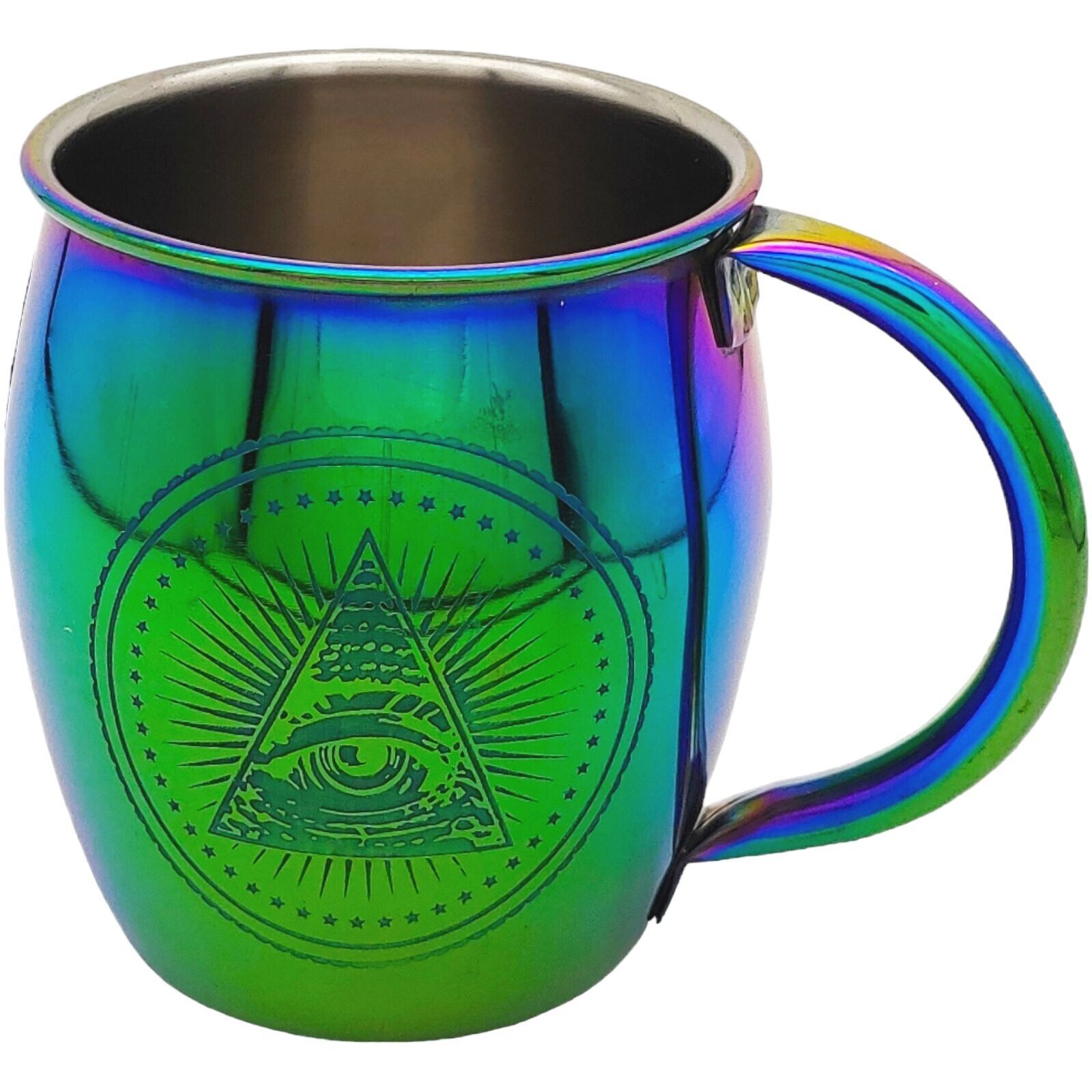 Wild Bill\'s Soda Coffee Mug - 20oz Double Large Rainbow All Seeing Eye Pyramid