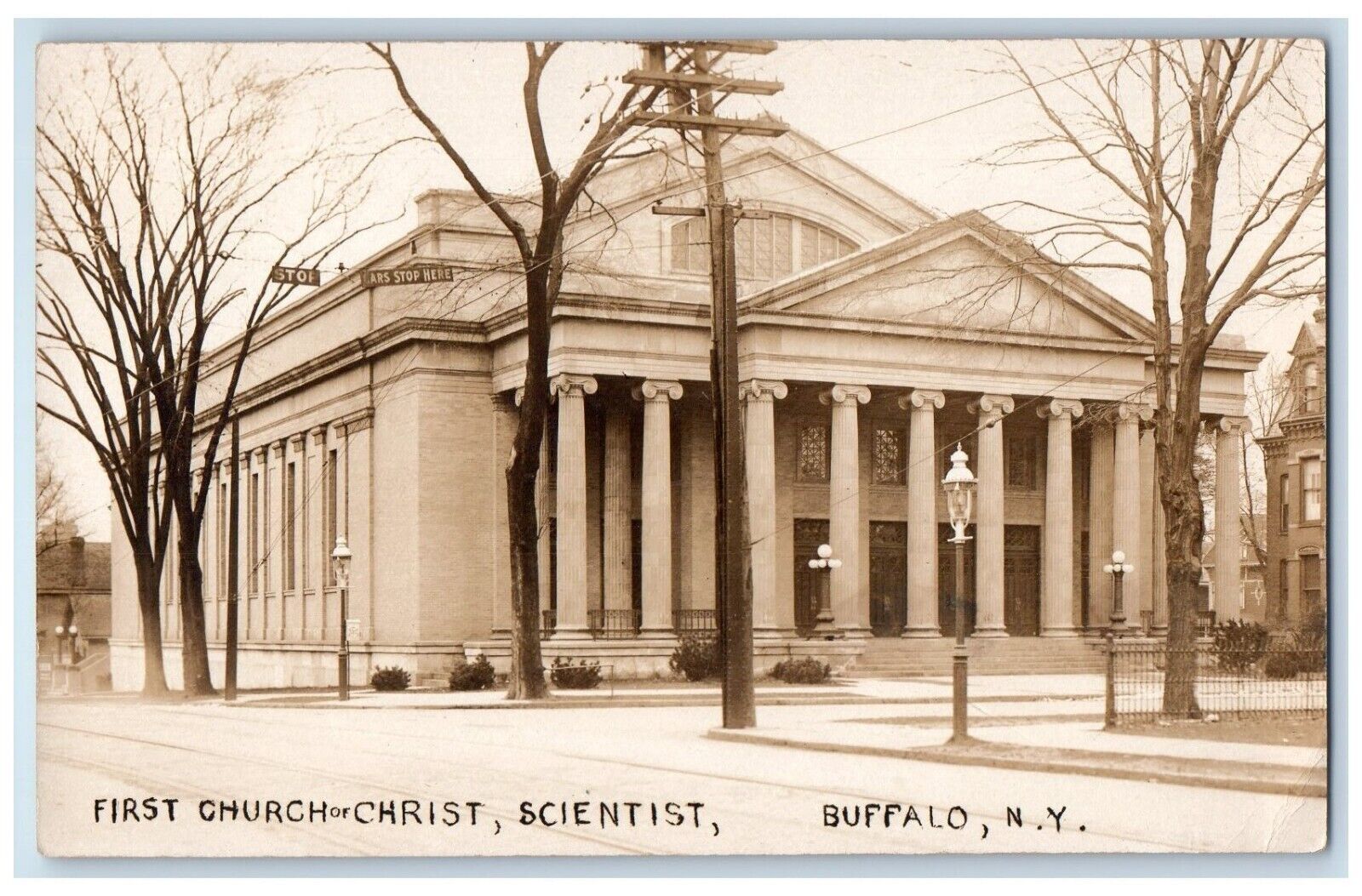 1913 First Church Of Christ Scientist Buffalo NY RPPC Photo Antique Postcard