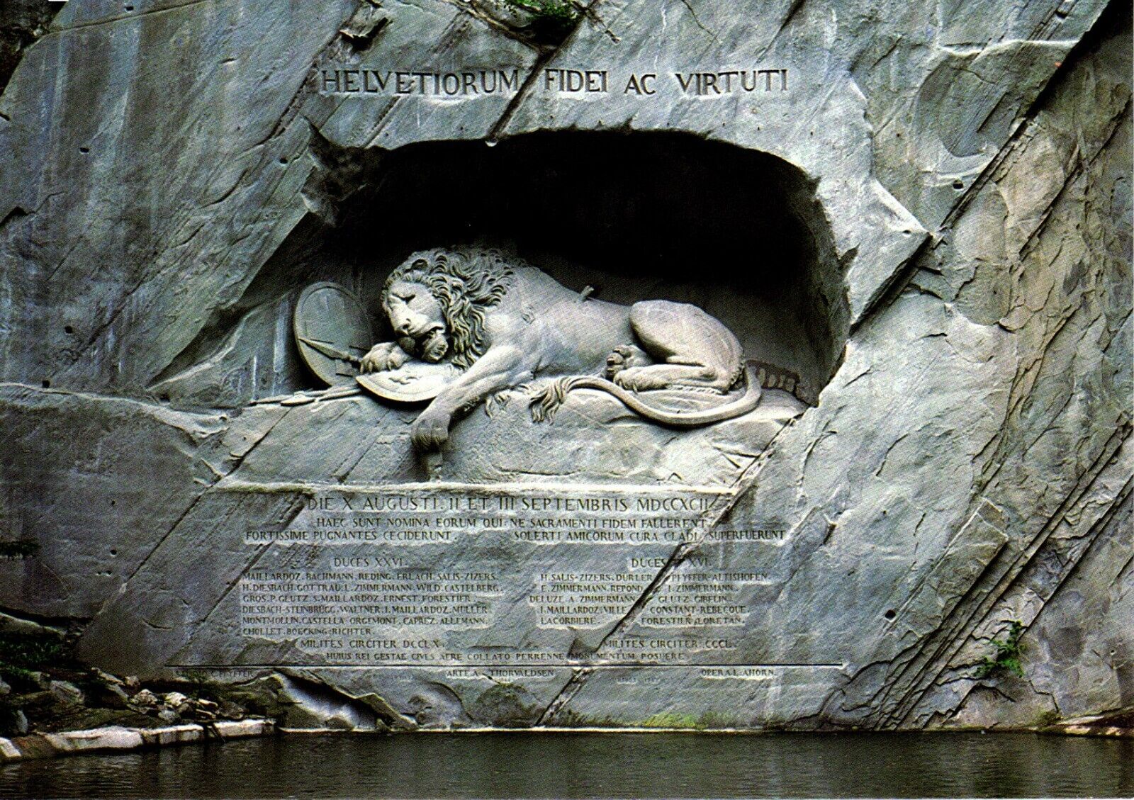Lion Monument Lowendenkmal von Thorwaldsen Luzern Switzerland Postcard
