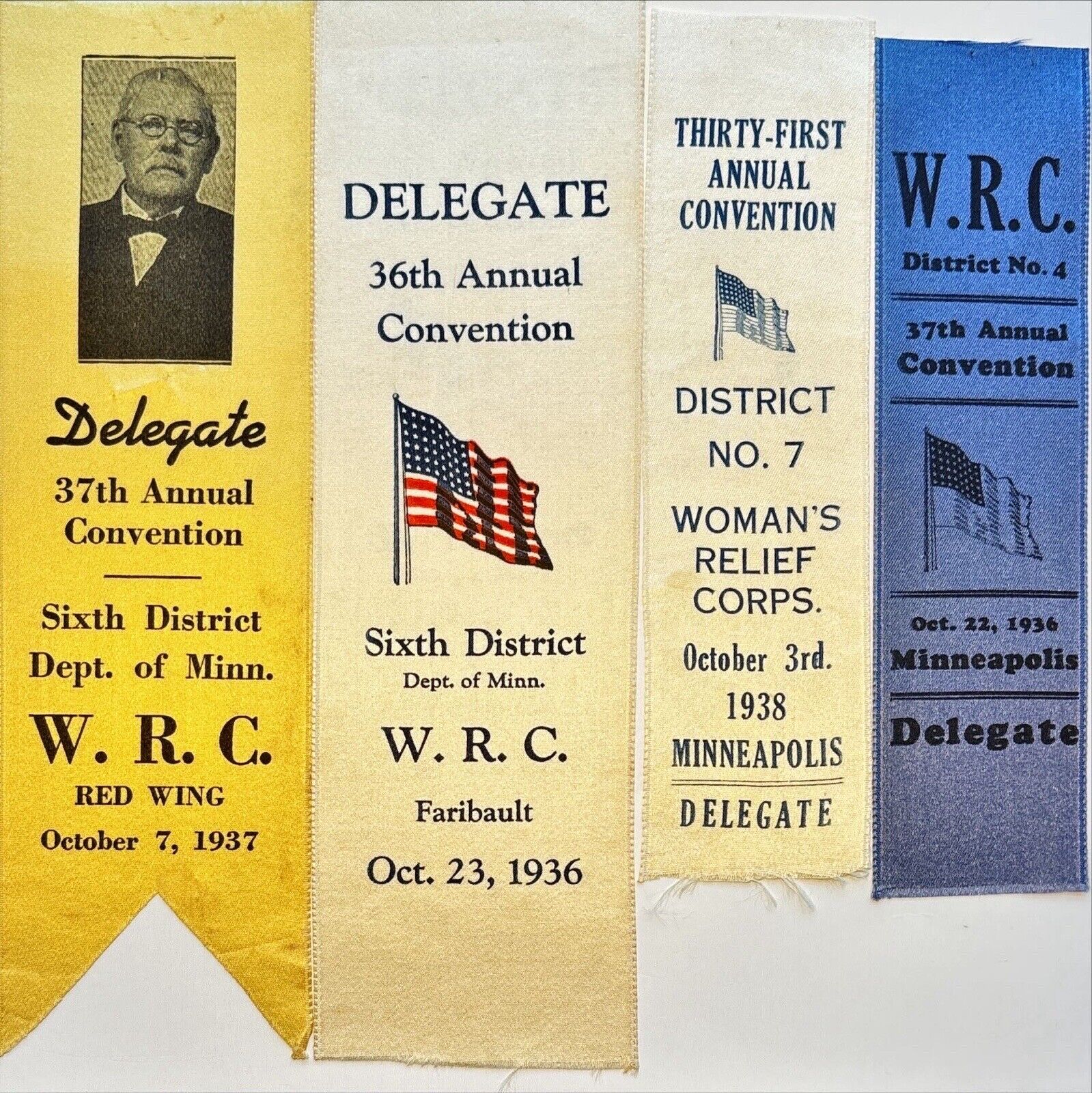 GAR Minnesota Convention Ribbons Grand Army Of The Republic Civil War Veterans