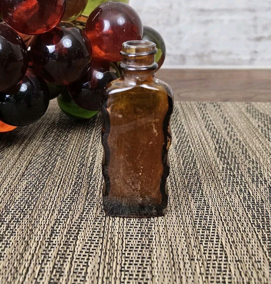 Roux 12 Fanci Vintage Amber Glass Bottle Hair Tint Found Object Nevada Mining