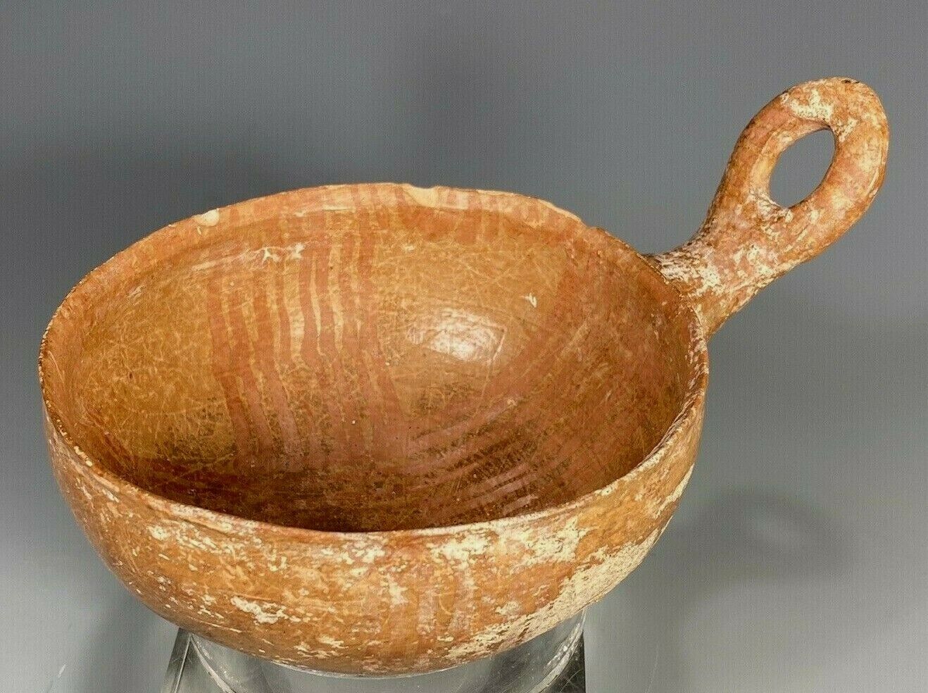 Cypriot middle Bronze Age Redware Pottery Linear painted dipper cup ca. 1900 BC