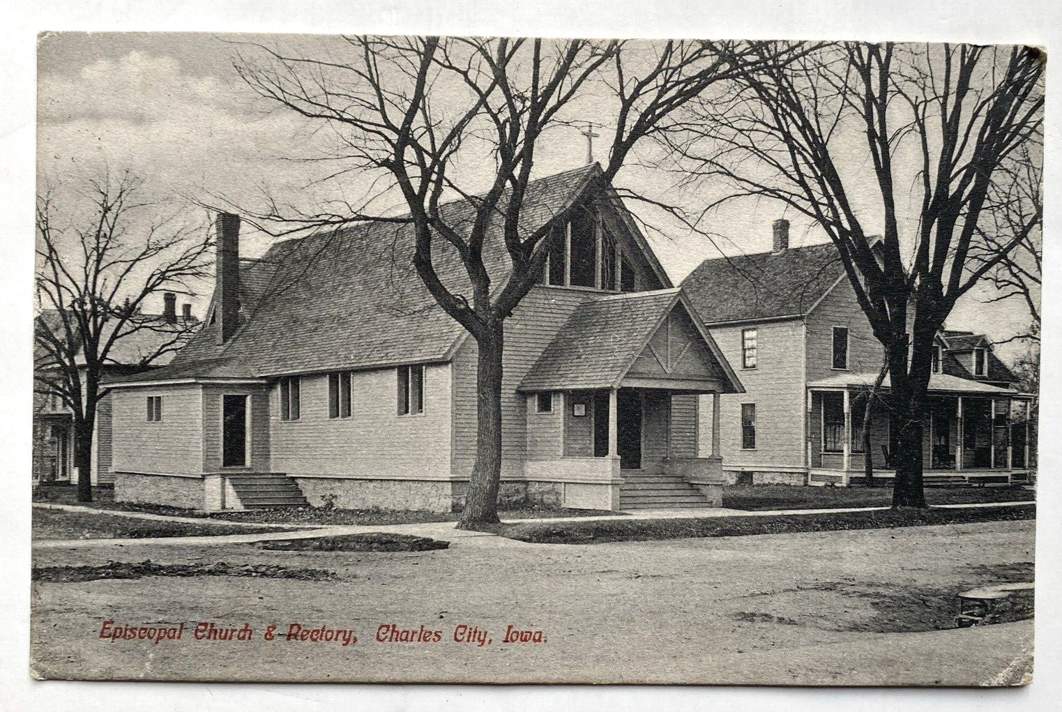 Charles City, Iowa 1906 Church & Rectory Postcard