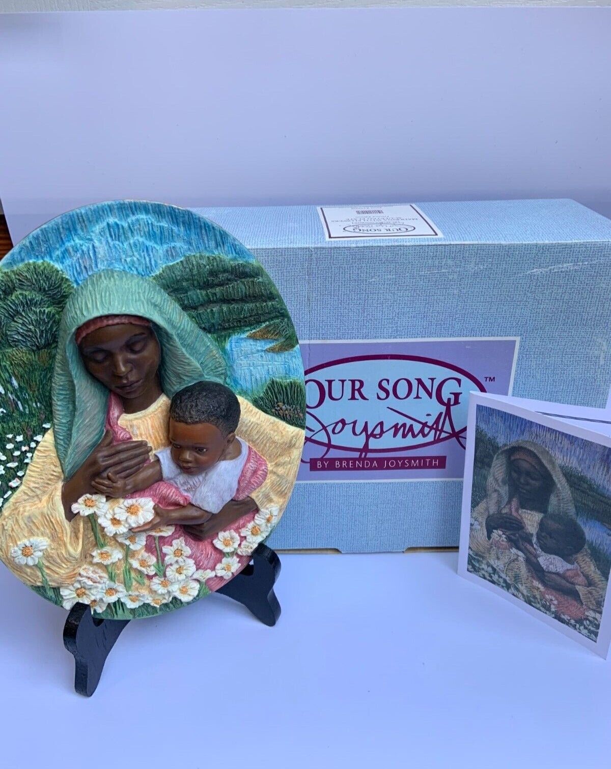 1998 Brenda Joysmith's Our Song MADONNA WITH FLOWERS Sculpted Plate #19008