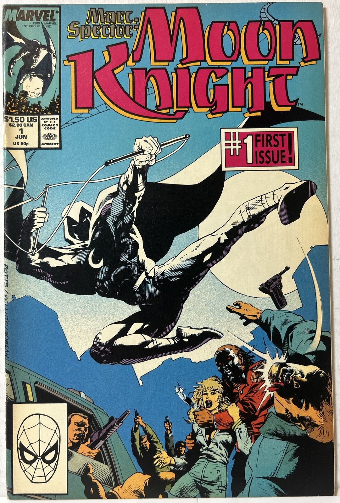 Marc Spector: Moon Knight #1 Marvel 1989 Bushman Appearance FN