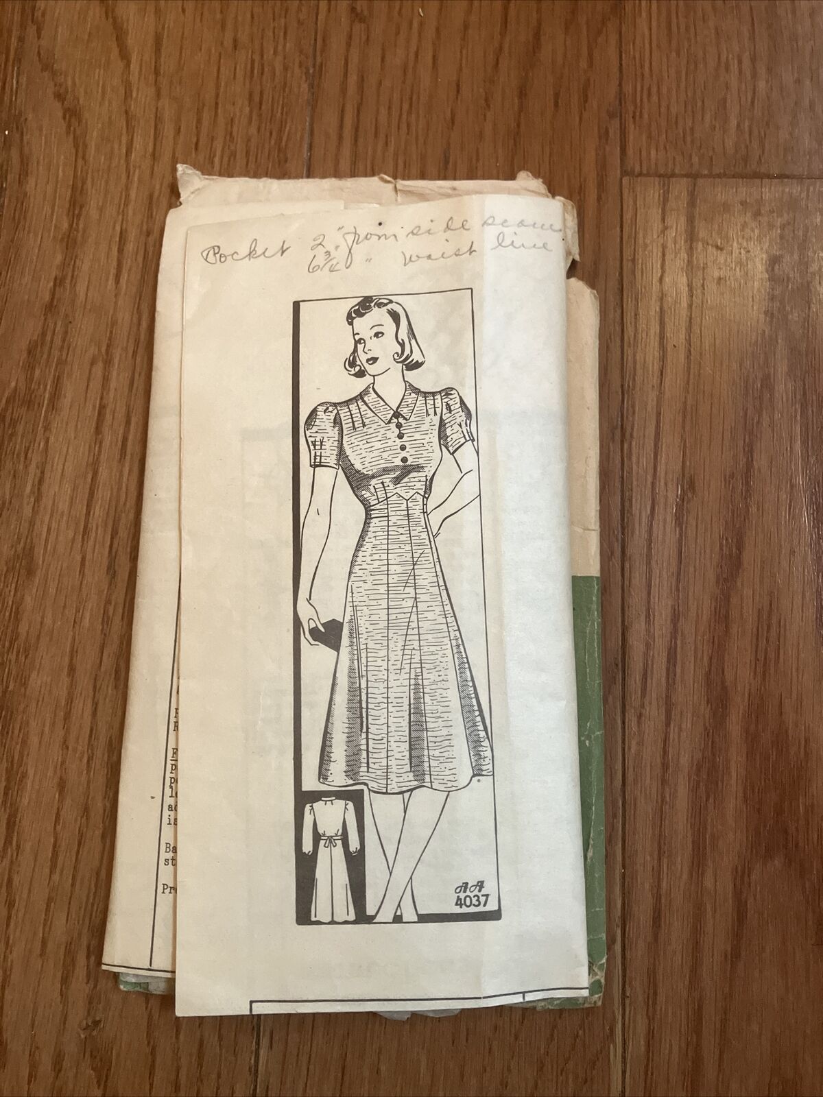 Vtg 30\'s Georgette 4037 DRESS Sewing Pattern Women 16 Kansas City