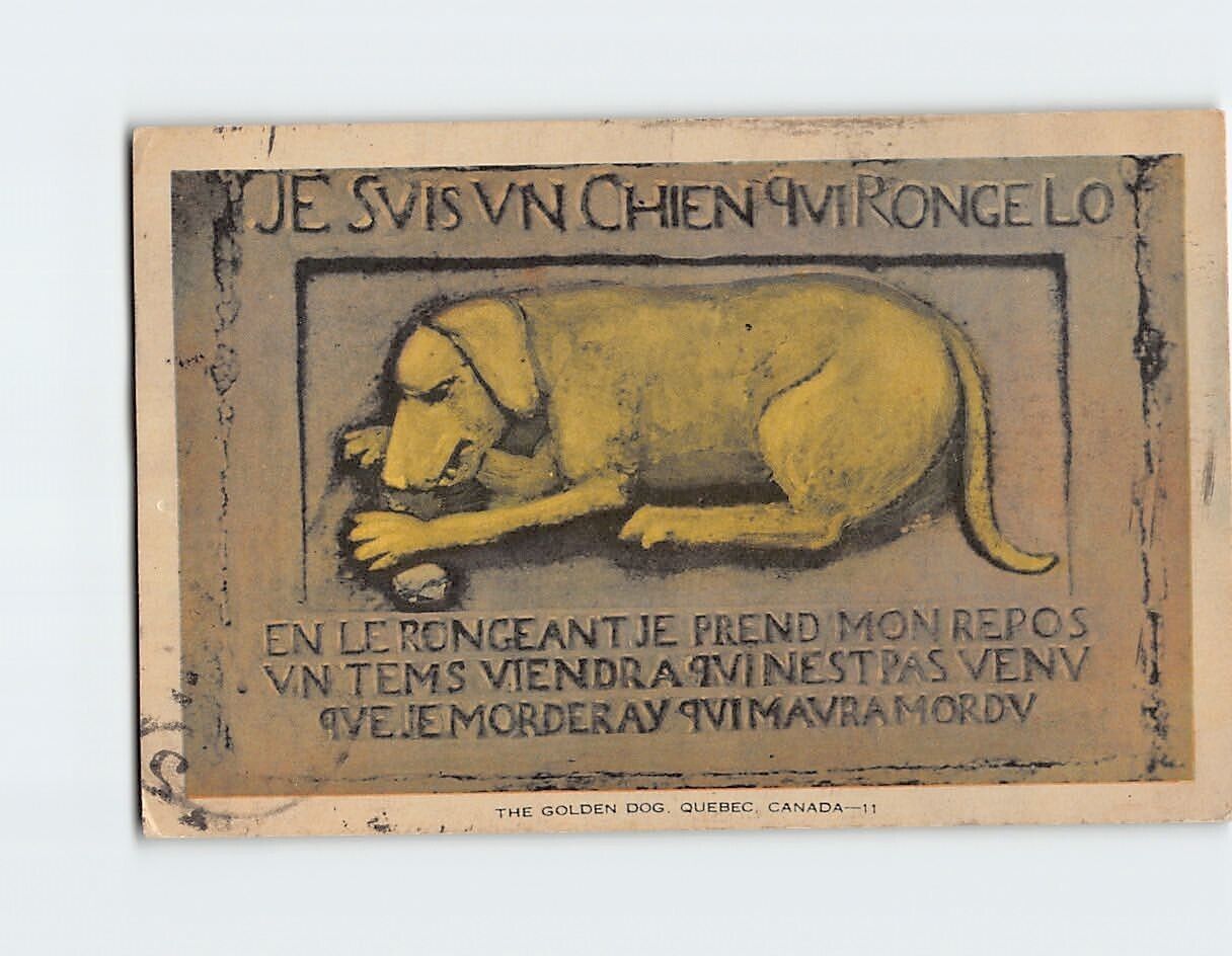 Postcard Famous Golden Dog Quebec Canada