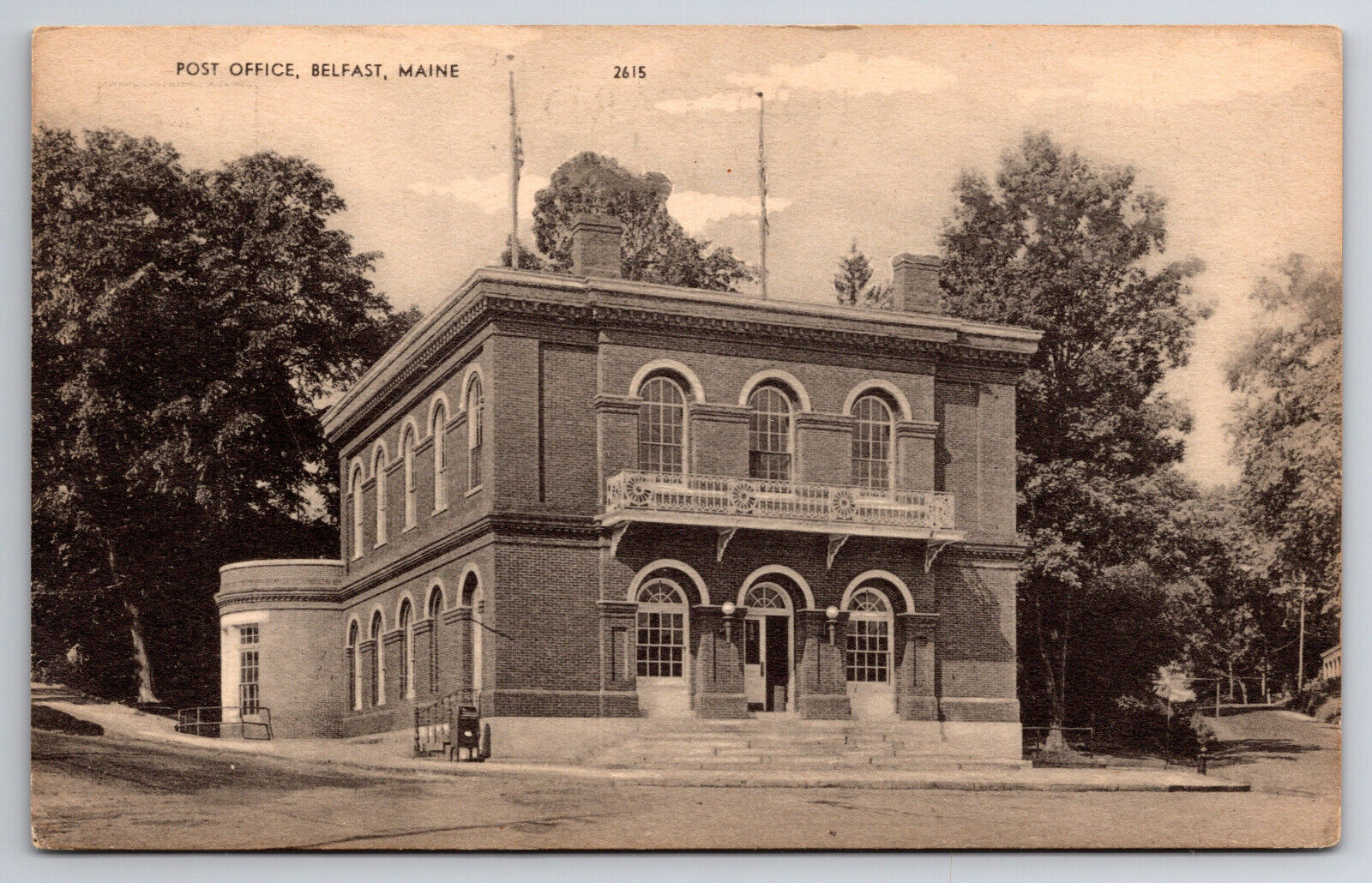 Vintage Postcard Post Office Belfast Maine