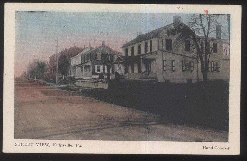 1910s POSTCARD KULPSVILLE PA/PENNSYLVANIA LARGE FEDERAL STYLE HOME HOUSE