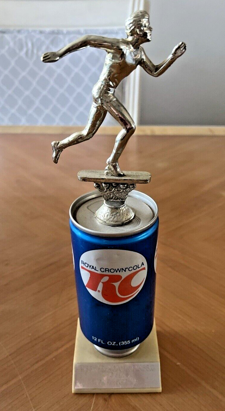 Vintage 1985 RC (Royal Crown) Cola Can Trophy Running Marathon (Unique/RARE)