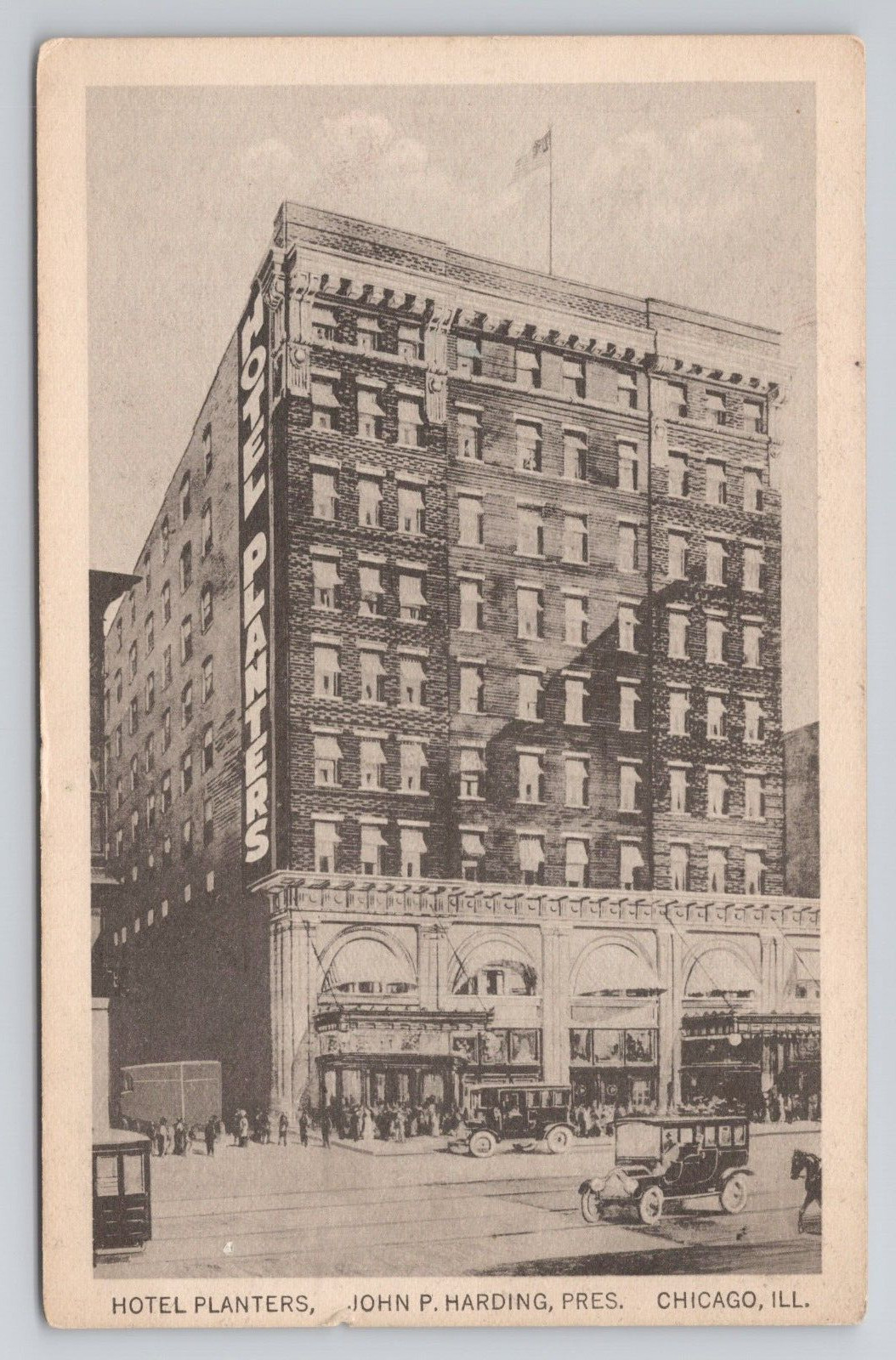Hotel Planters John P Harding Pres Chicago Illinois c1910 Antique Postcard