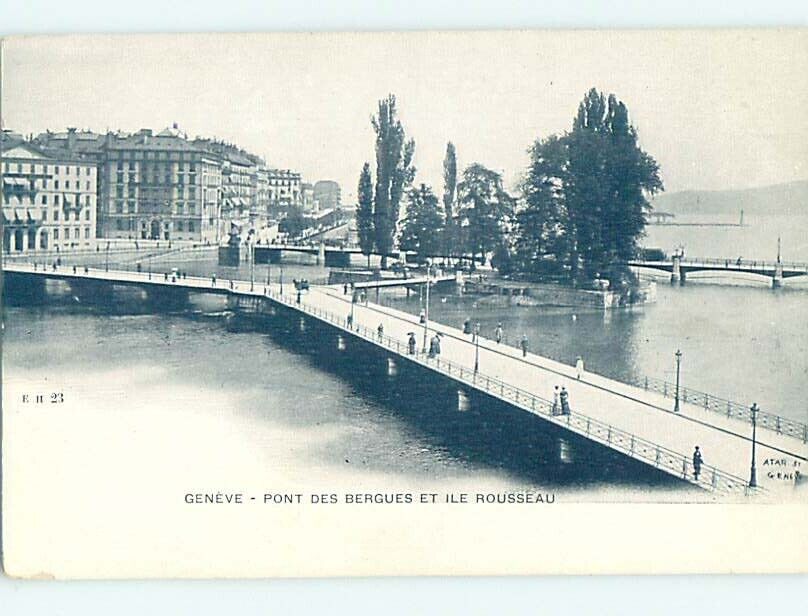 Pre-1907 BRIDGE ALONG WATER Geneve - Geneva Switzerland : make an offer HJ6601