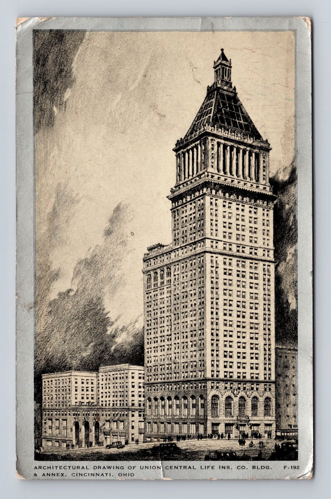 Cincinnati OH-Ohio, Architectural Union Central Life Inn Vintage c1942 Postcard