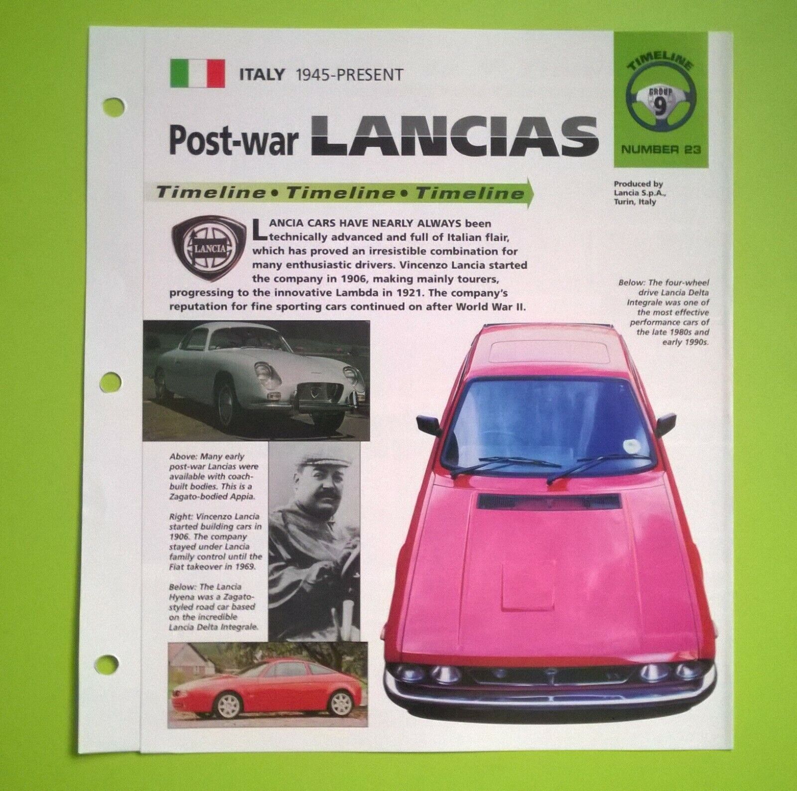 Imp Post war Lancia aprillia to Y timeline history information brochure hot car