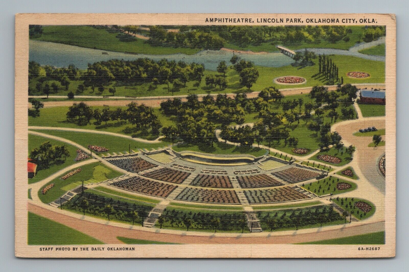 Amphitheatre, Lincoln Park, Oklahoma City, Oklahoma Postcard