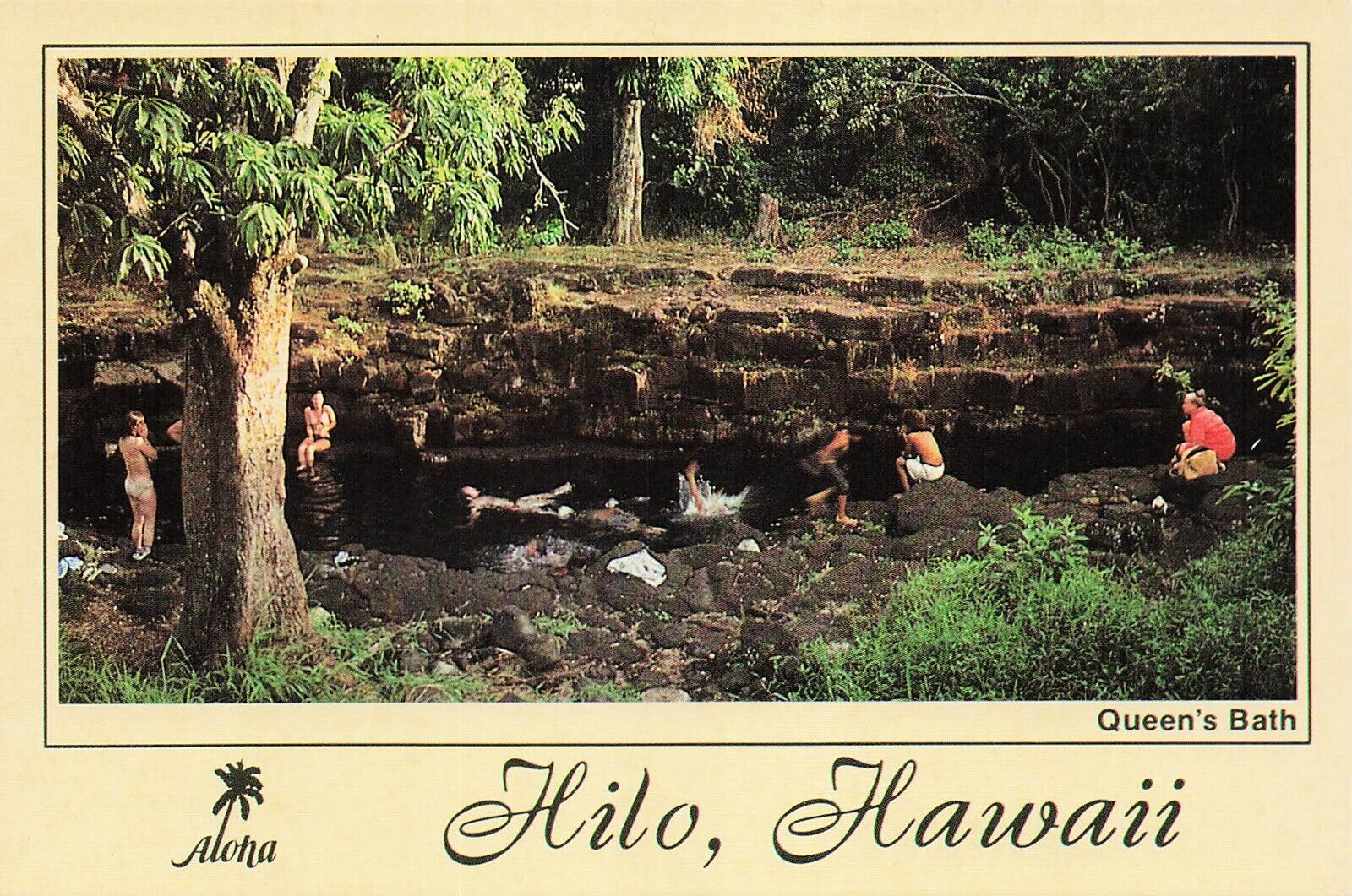Hilo HI Hawaii Queen's Bath Tidal Pool Kauai Island Princeville 6x4 Postcard E11