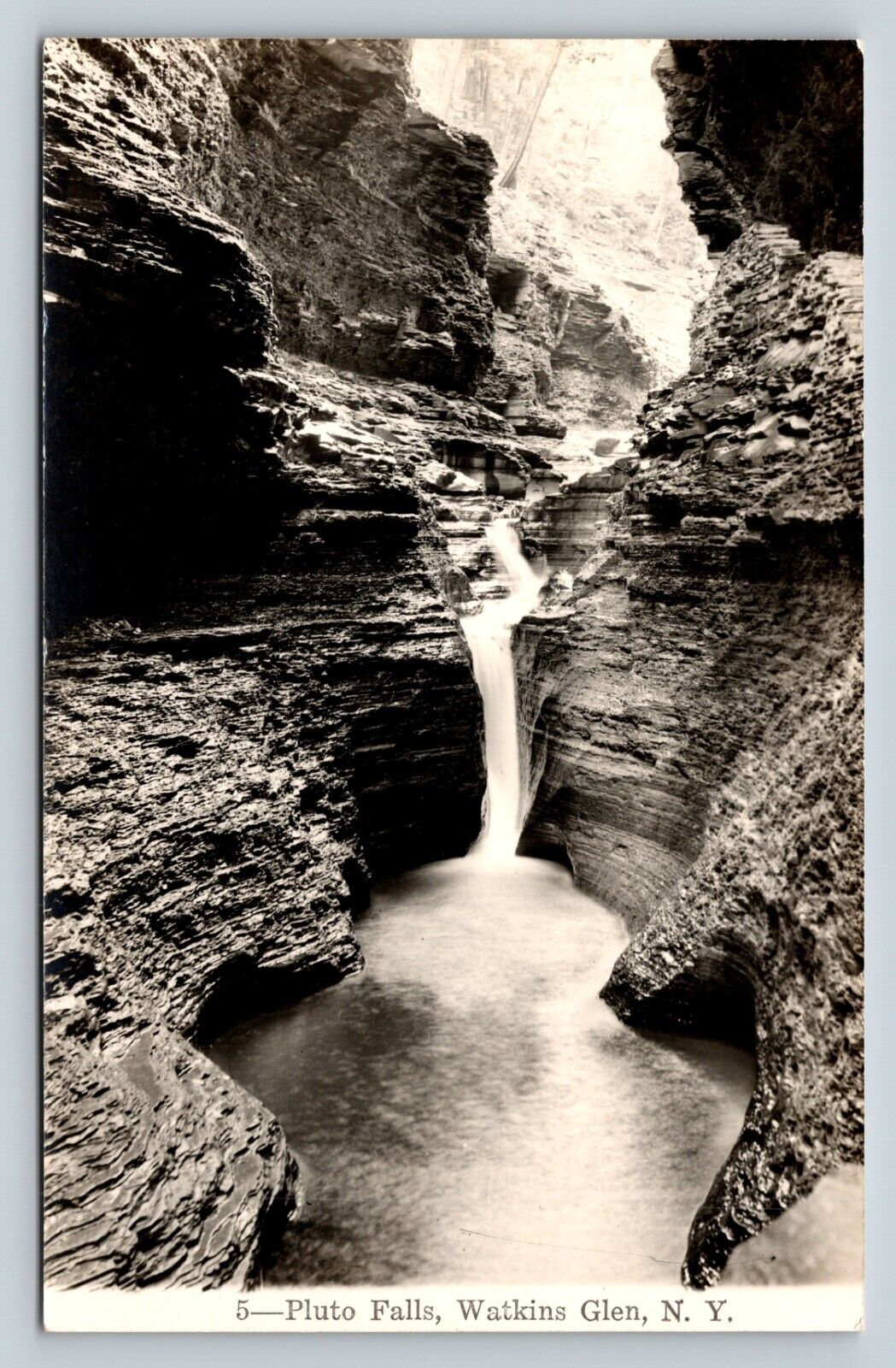 1940s RPPC Pluto Falls WATKINS GLEN NY Nice Landscape Waterfall VINTAGE Postcard