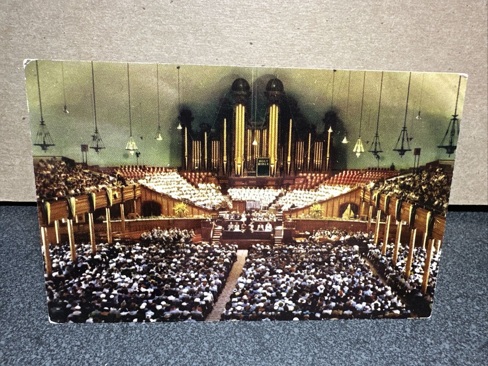 Interior Of Mormon Tabernacle During Annual June Session Postcard ￼