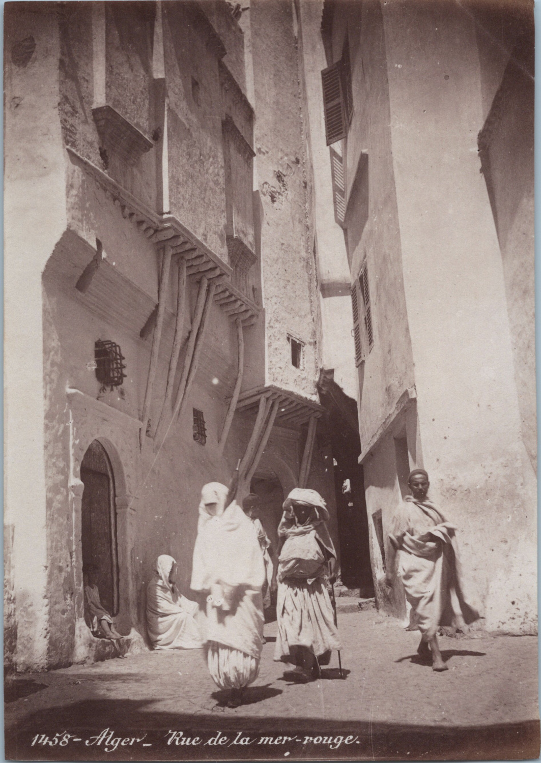 Algeria, Algiers, Rue de la Mer Rouge, Vintage Print, ca.1880 Vintage Print Shooting