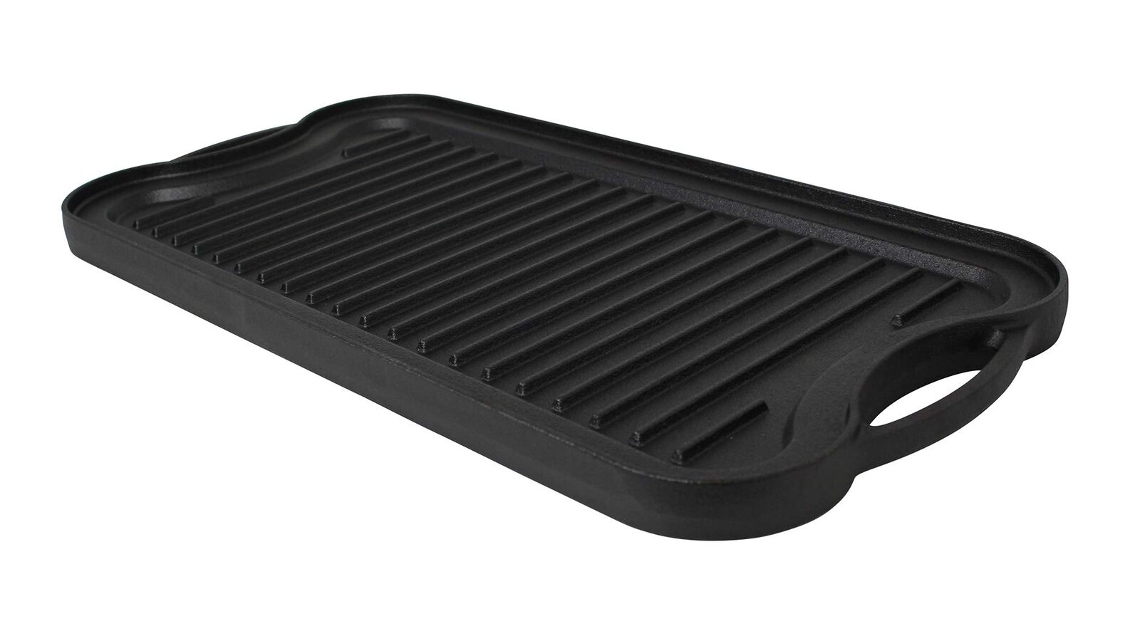 MIR-19055 Pre-Seasoned Ready to Use Cast Iron Reversible Grill/Griddle with H...