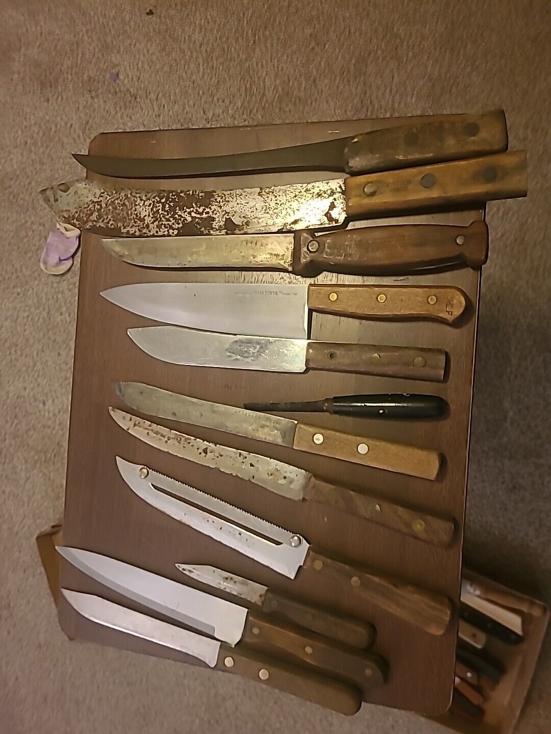 Lot Of 12 Antique Knives Foster Bros Most Marked Usa Rare