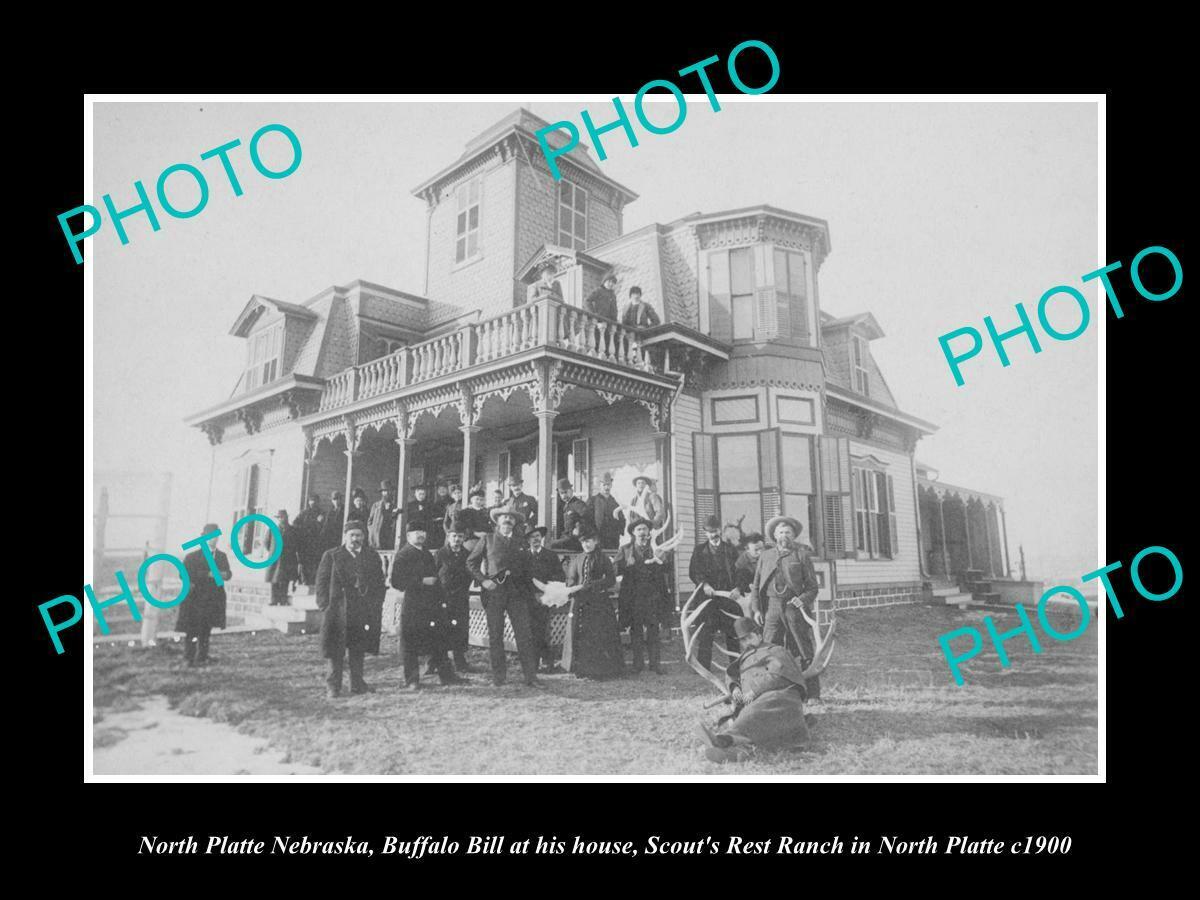 OLD 8x6 HISTORIC PHOTO OF NORTH PLATTE NEBRASKA BUFFALO BILL AT HIS HOUSE 1900