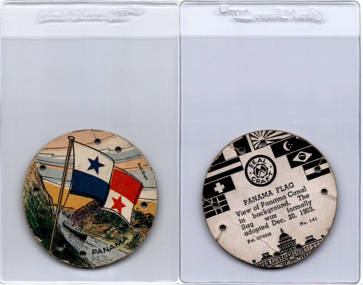 R123 Seal Craft, Seal Craft Discs, 1930\'s, #141 Panama Canal Flag