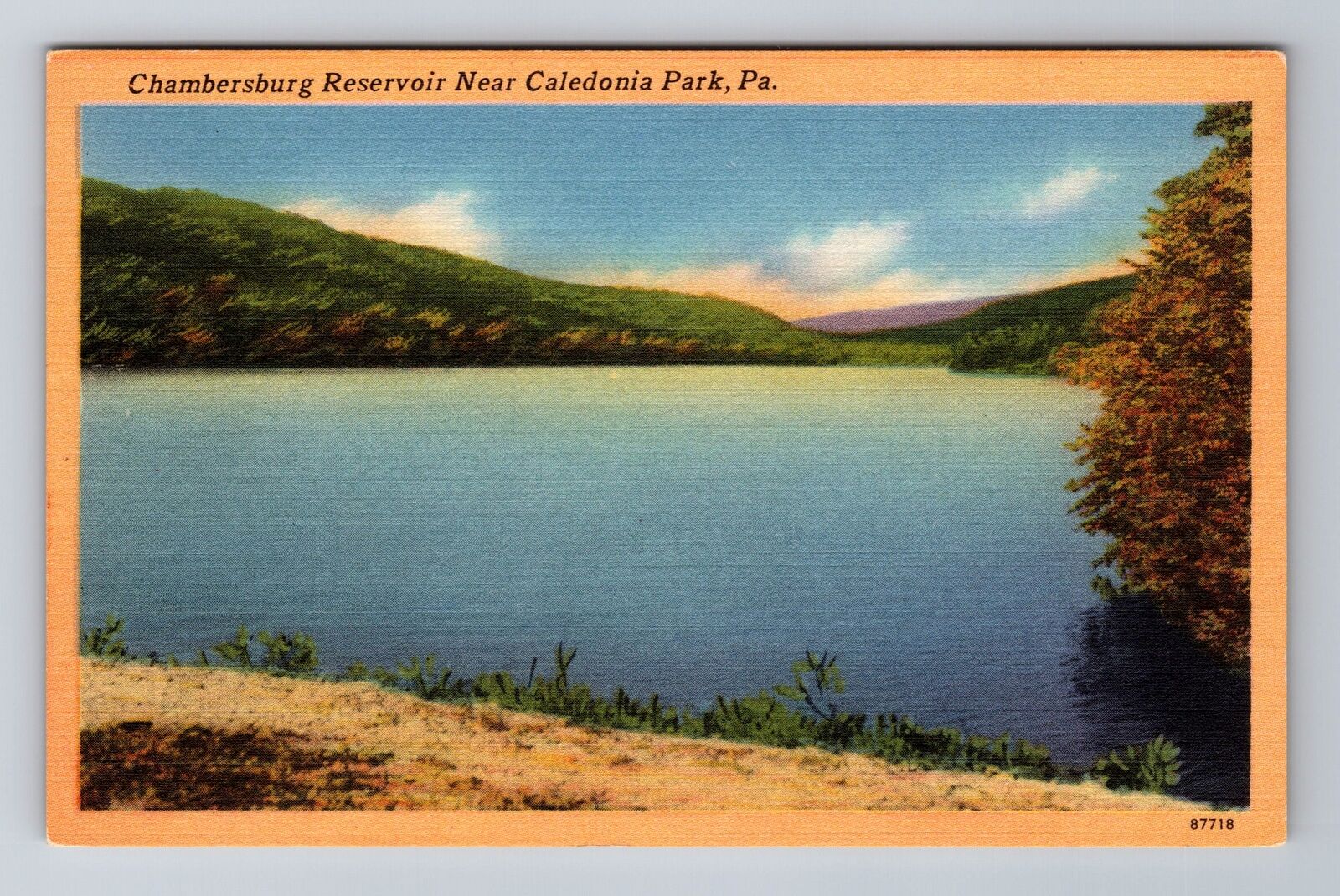 Caledonia PA-Pennsylvania, Chambersburg Reservoir, Antique Vintage Postcard