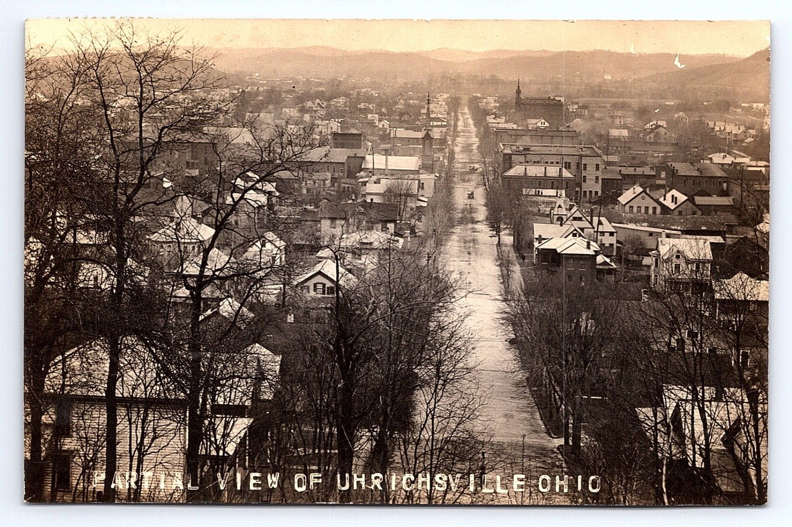 Postcard Real Photo RPPC Aerial View Uhrichsville Ohio OH