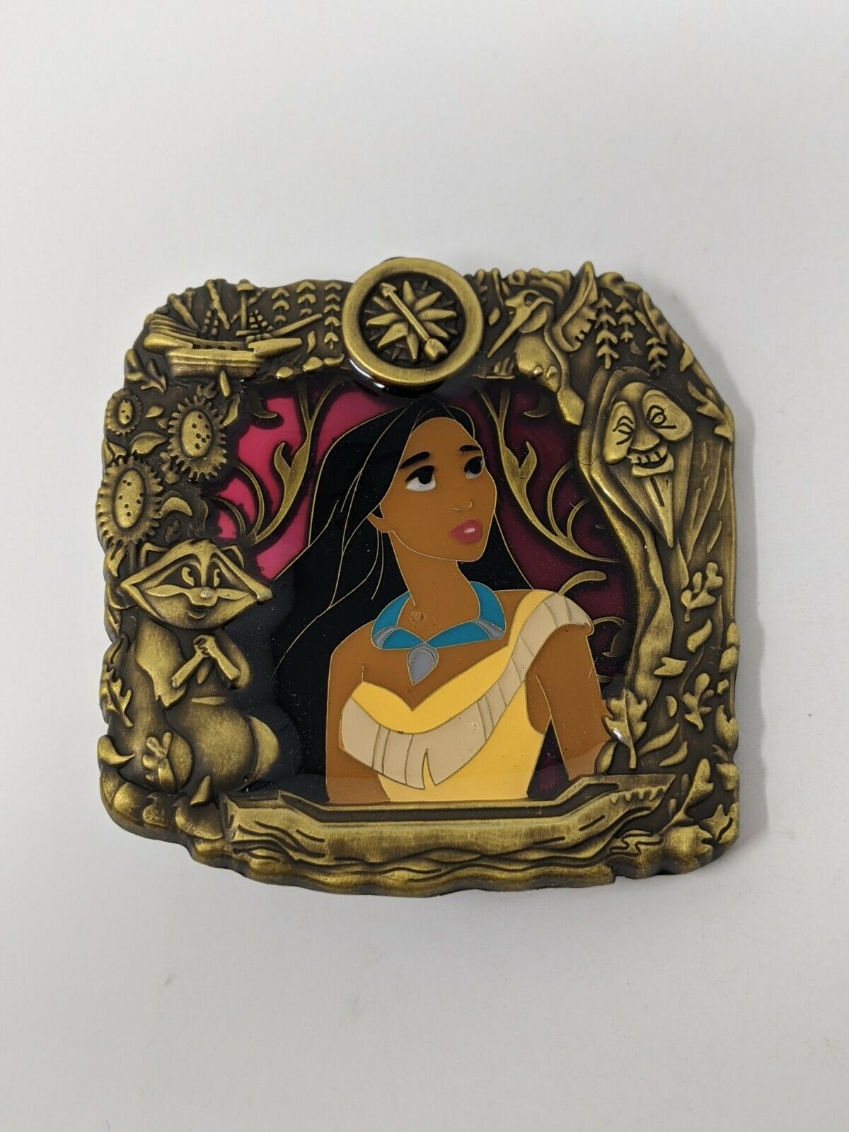 Disney Pocahontas Meeko Stained Glass Princess Series WDI Imagineering LE300 Pin
