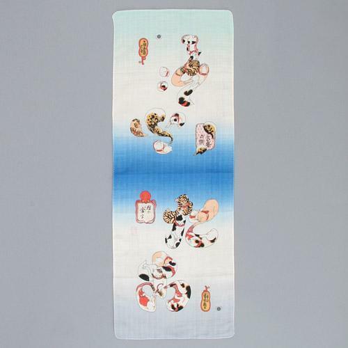 Tenugi Japanese cotton 100% hand towel Utagawa Kuniyoshi Octopus and blowfish