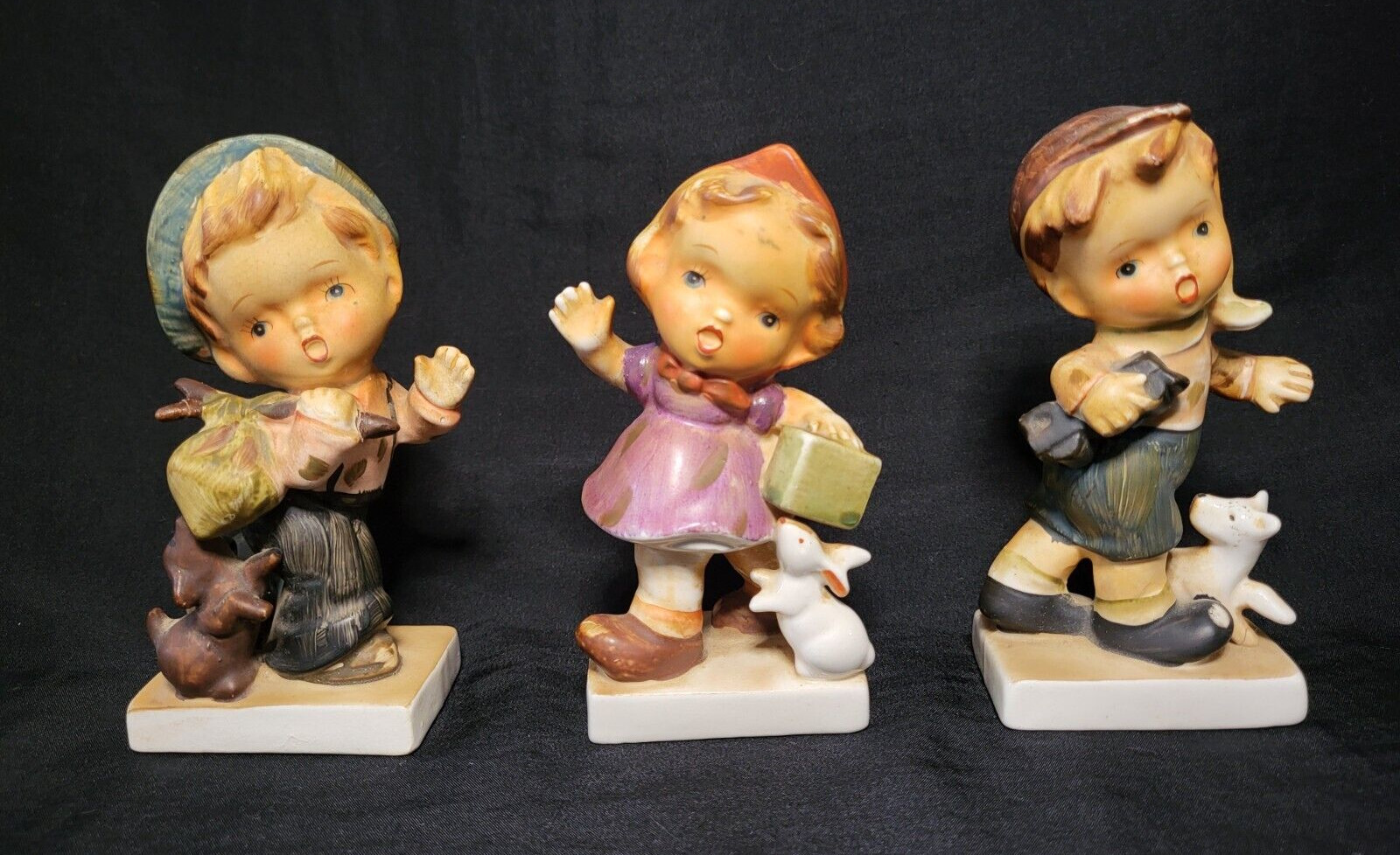 Set of 3-1940\'s-1950\'s Porcelain, Hummel Style Figurines Made in Japan
