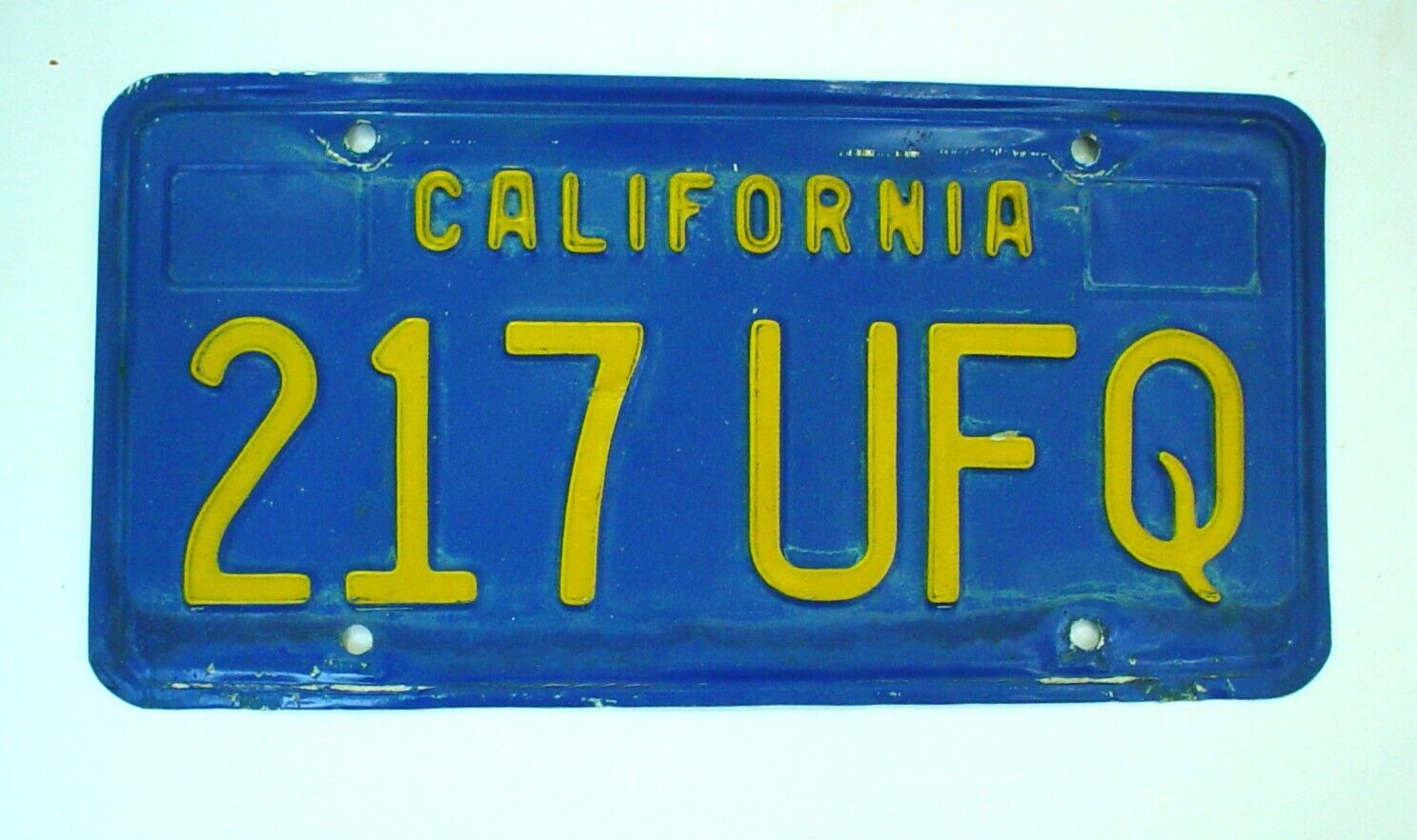 Old 1970 California License Plate 217-UFQ Vintage