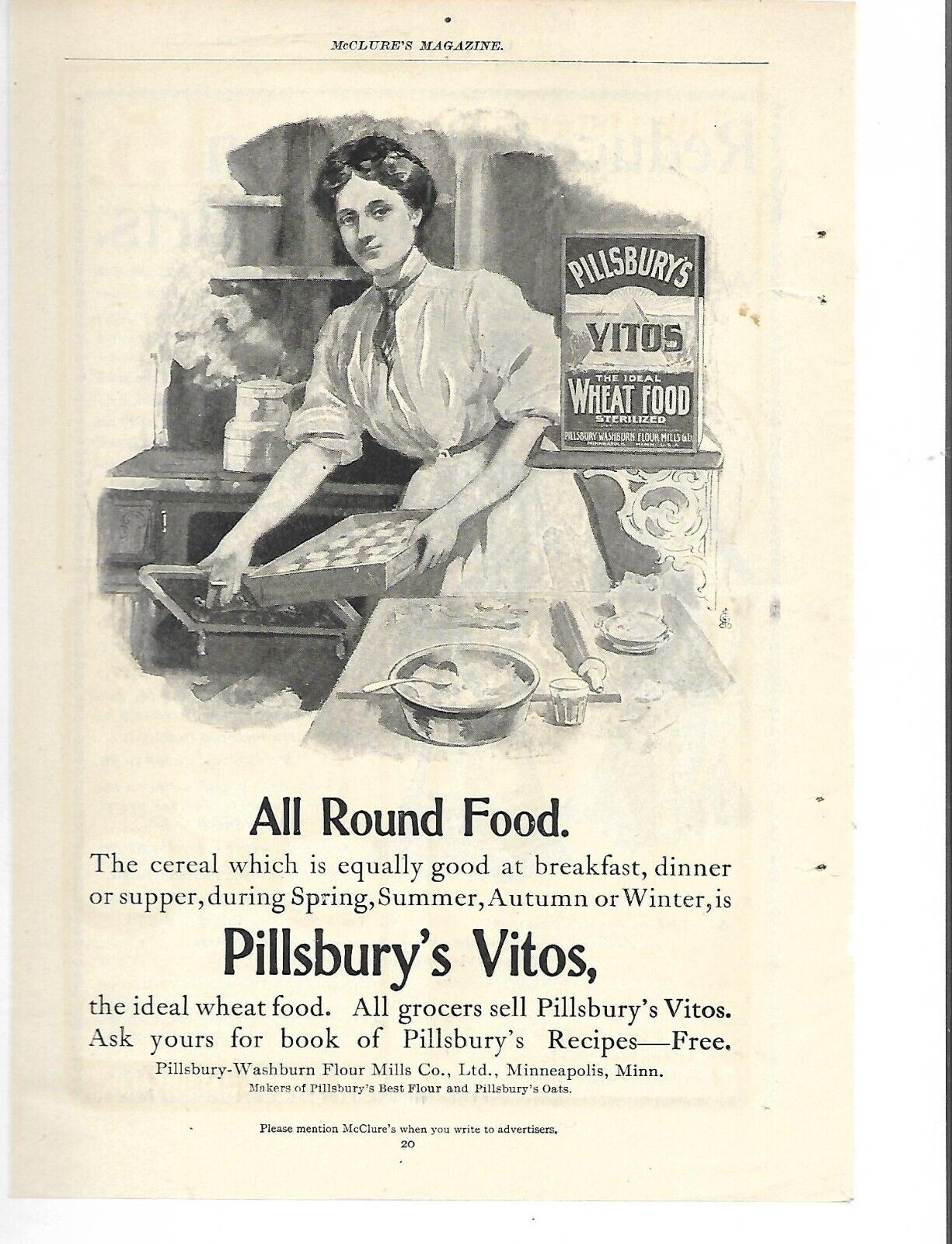 1890\'s era Magazine Ad - Vitos Breakfast Food