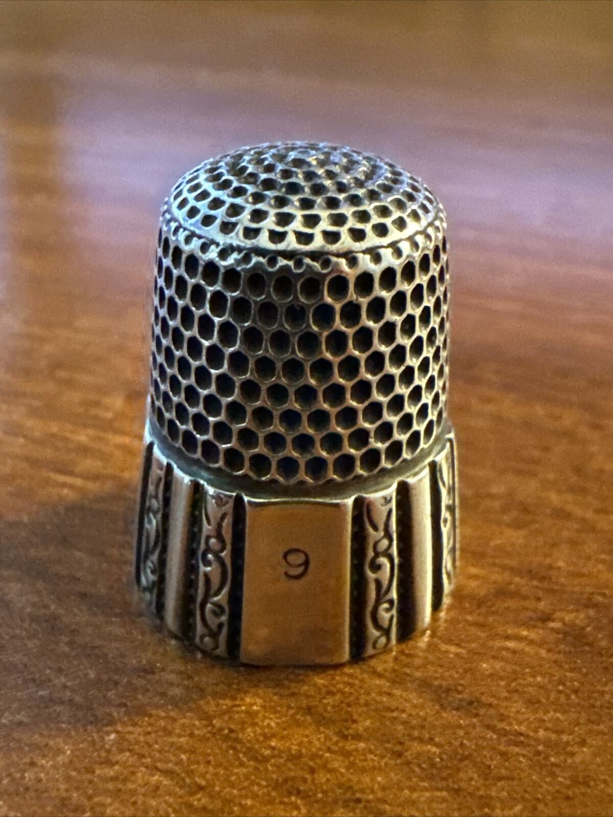 Beautiful Solid Sterling Silver #9 Sewing Thimble