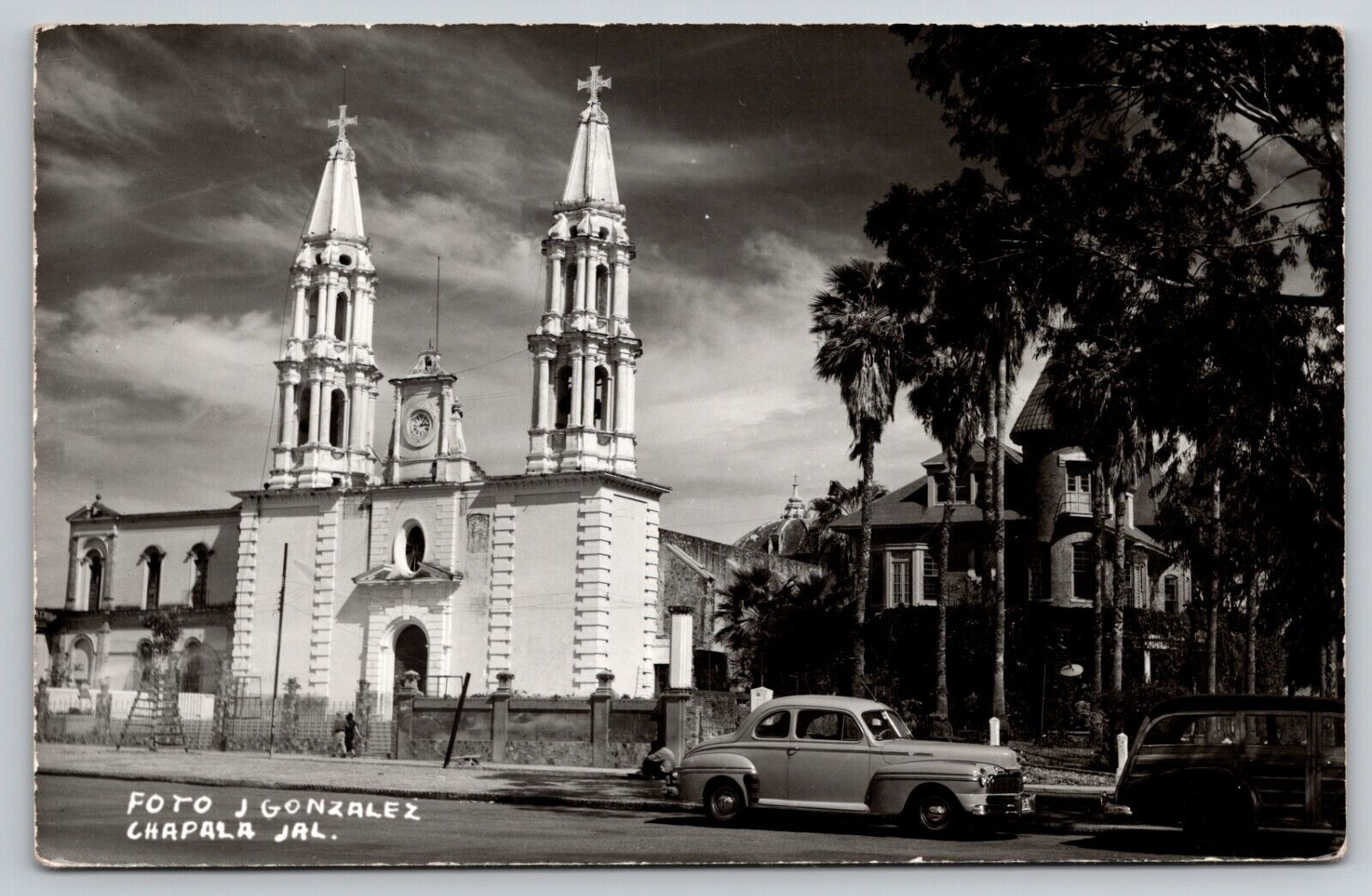 Chapala Jalisco Mexico Parroquia Iglesia 1954 Postcard POSTED Vintage RPPC