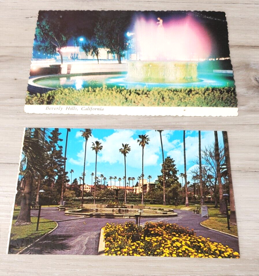 Beverly Hills California  Postcard Set of 2 Will Rogers Park and Garden Vintage