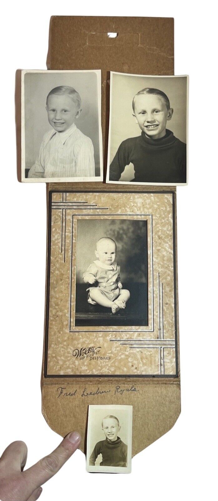 Antique Photo. Cardboard Frame. Photos Of Fred Ledrew Ryals. By Woltz Studio