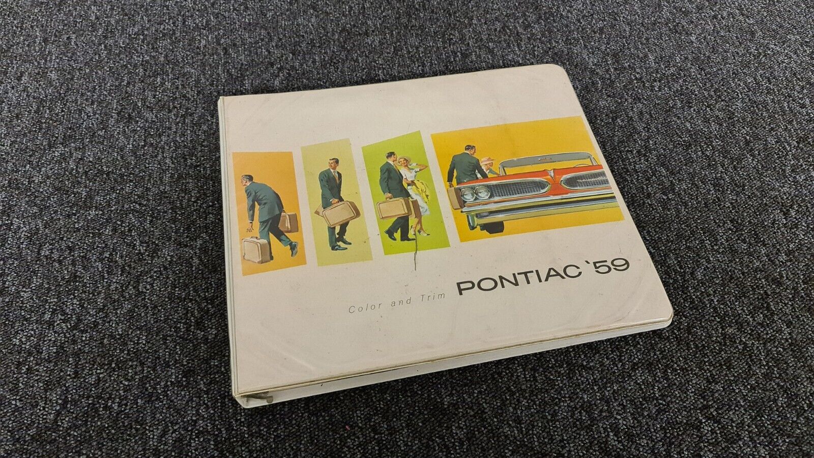 Rare Original 1959 Pontiac Dealer Trim Book - Album w/ Interior & Paint Samples