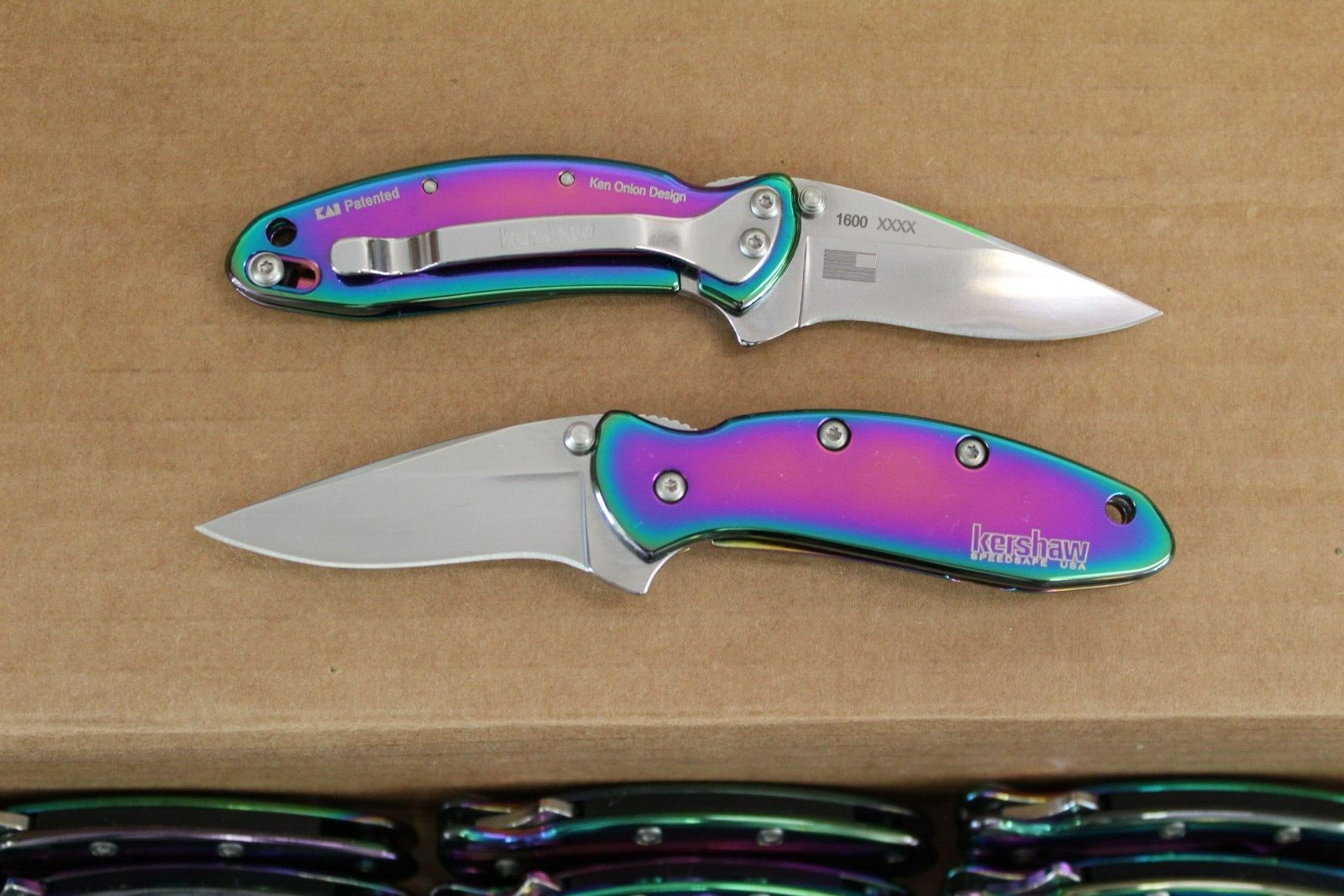 Kershaw Rainbow Chive 1600VIB, Plain Edge, Discontinued, Brand New, Factory 2nd