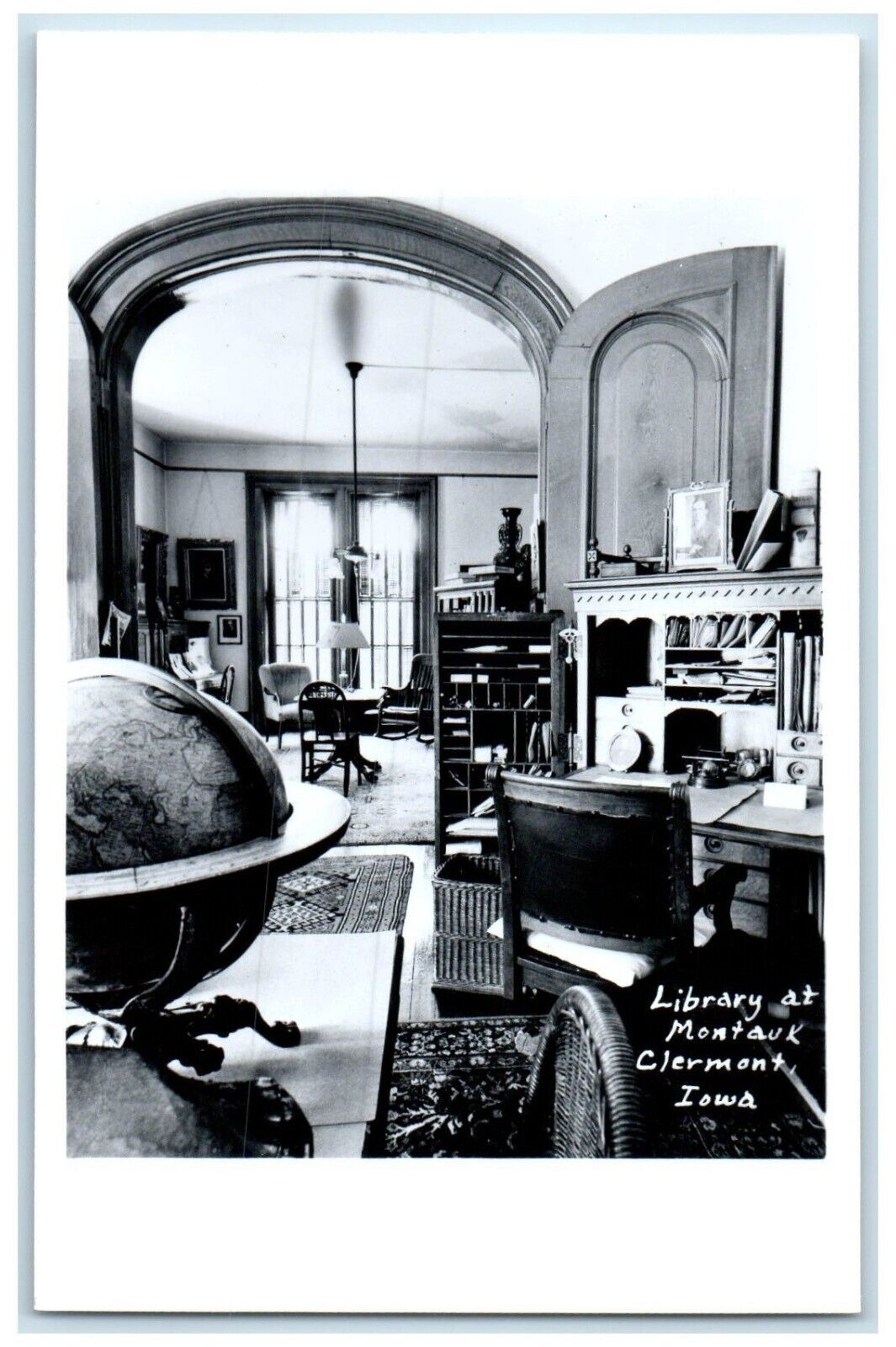c1950\'s Interior View Of Library At Montauk Clermont Iowa IA RPPC Photo Postcard