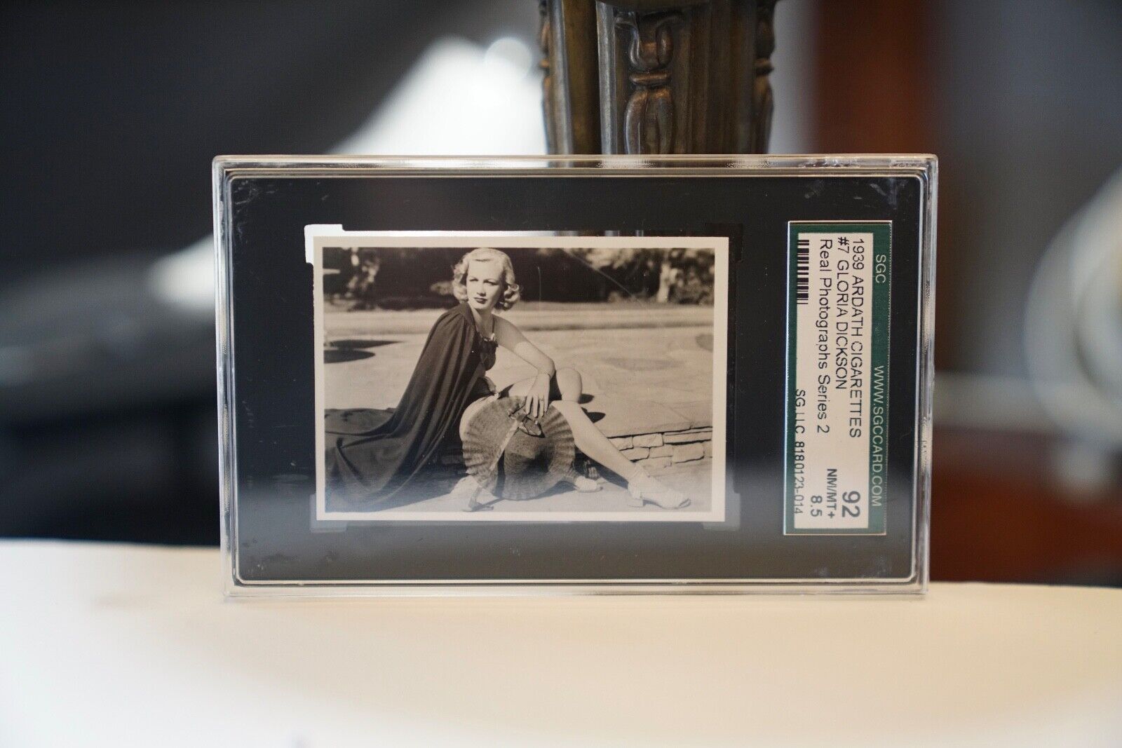 1939 ARDATH REAL PHOTOGRAPHS TOBACCO CARD #7 - GLORIA DICKSON - SGC 8.5 NM/MT+