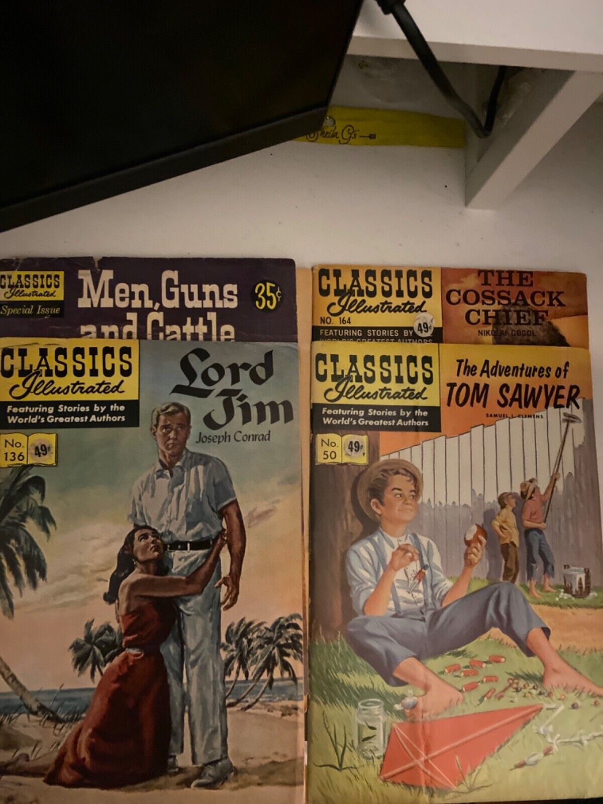 Lot of 4 Vintage Comics from Classics Illustrated Comics Early 15 Cent Comics