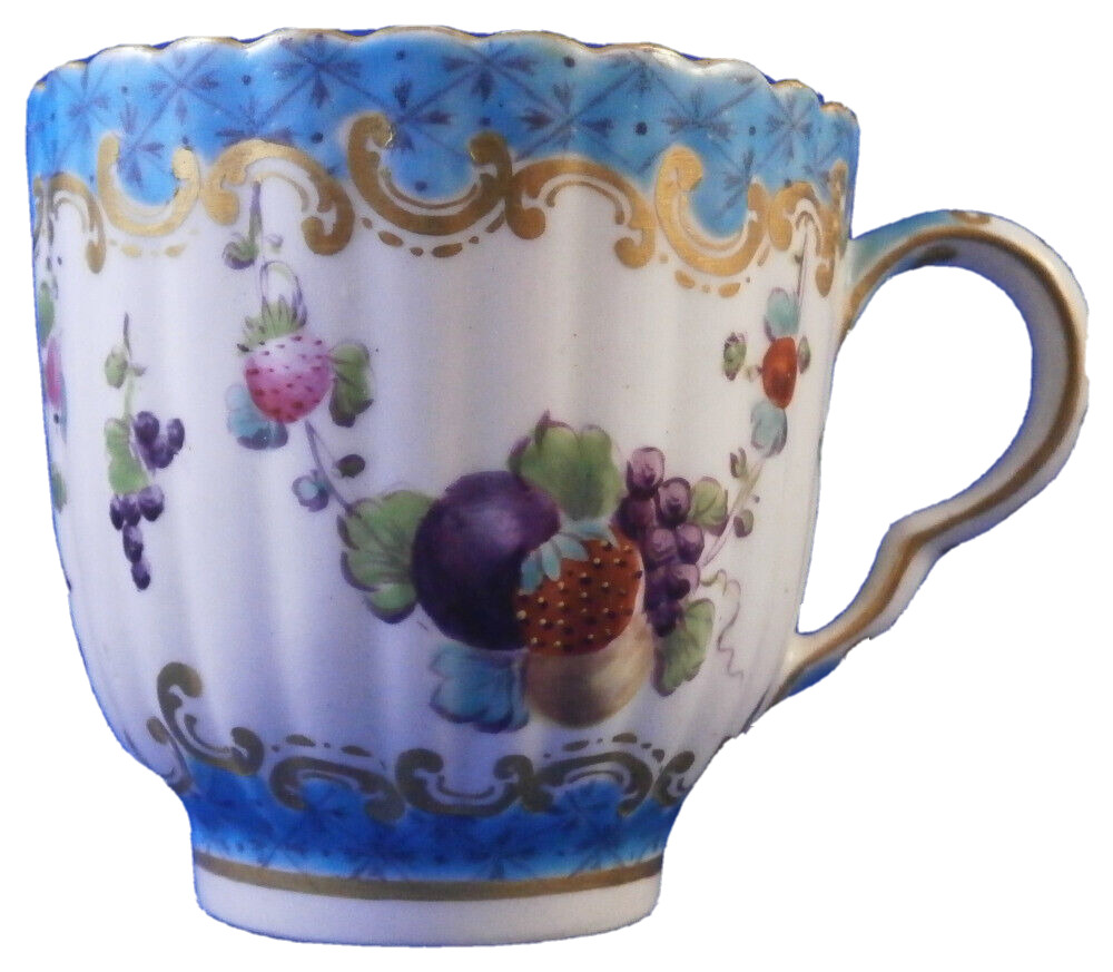 Antique 18thC Worcester Porcelain Fruit Cup English Porzellan Tasse England