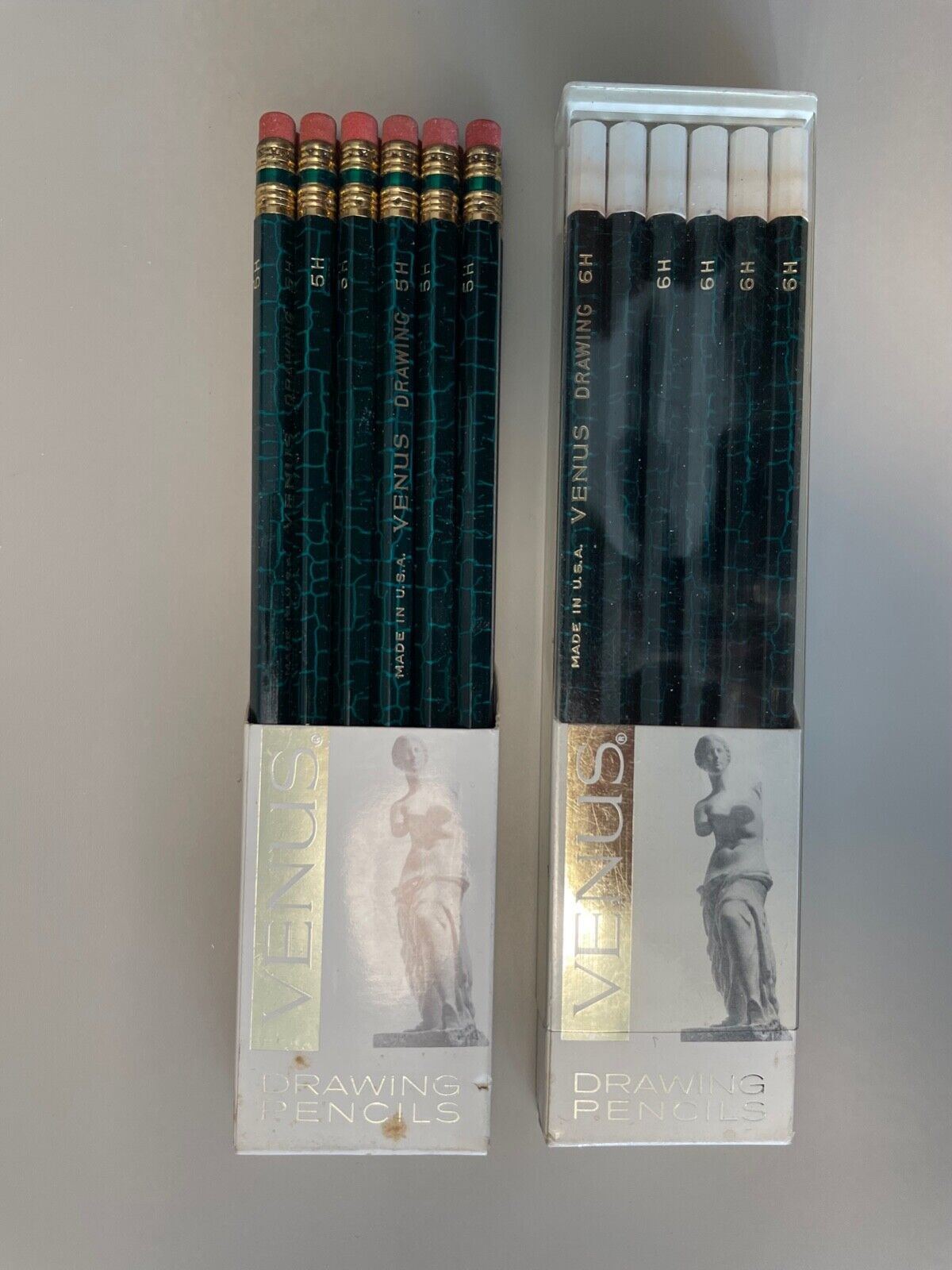 Vintage Venus Drawing Pencils - 6H 3800 (12) and 3820 (12)  New Old Stock NOS