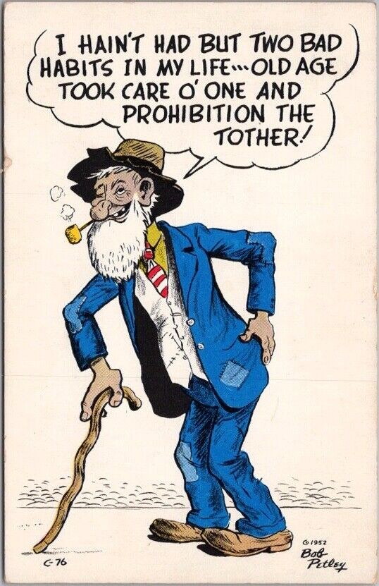 Vintage Artist-Signed PETLEY Comic Postcard \
