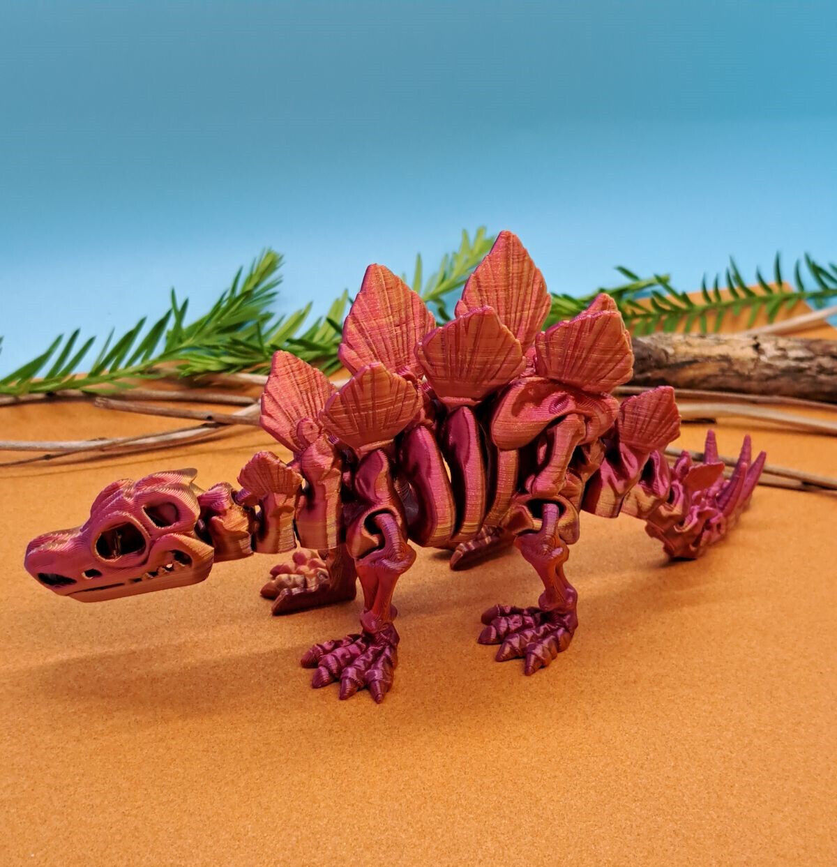 3D Printed Stegosaurus, 3D Printed Fidget Toy,  3D Printed Dinosaur