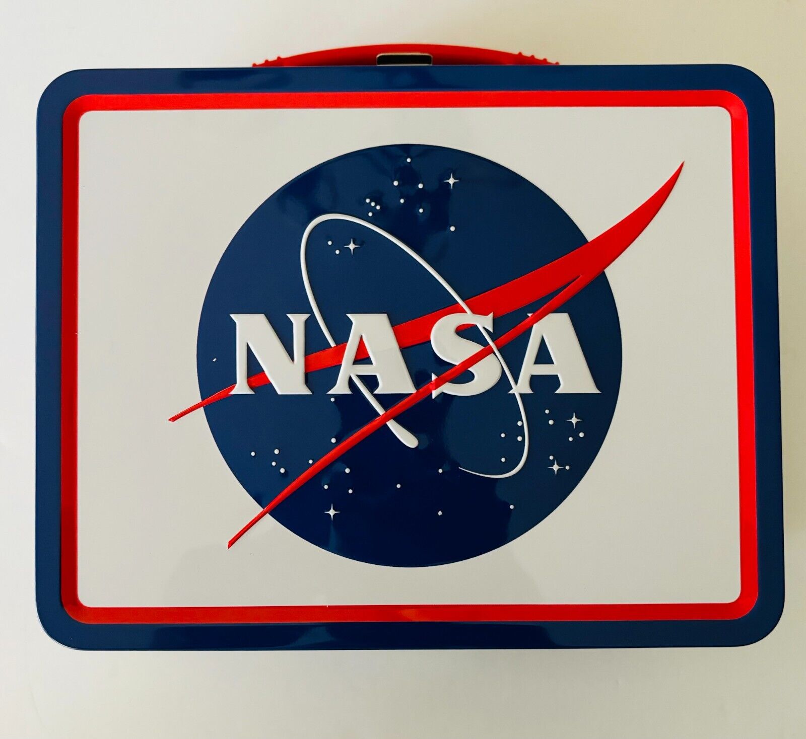 NASA (I NEED MY SPACE ) TIN METAL LUNCH BOX/TOTE NEW